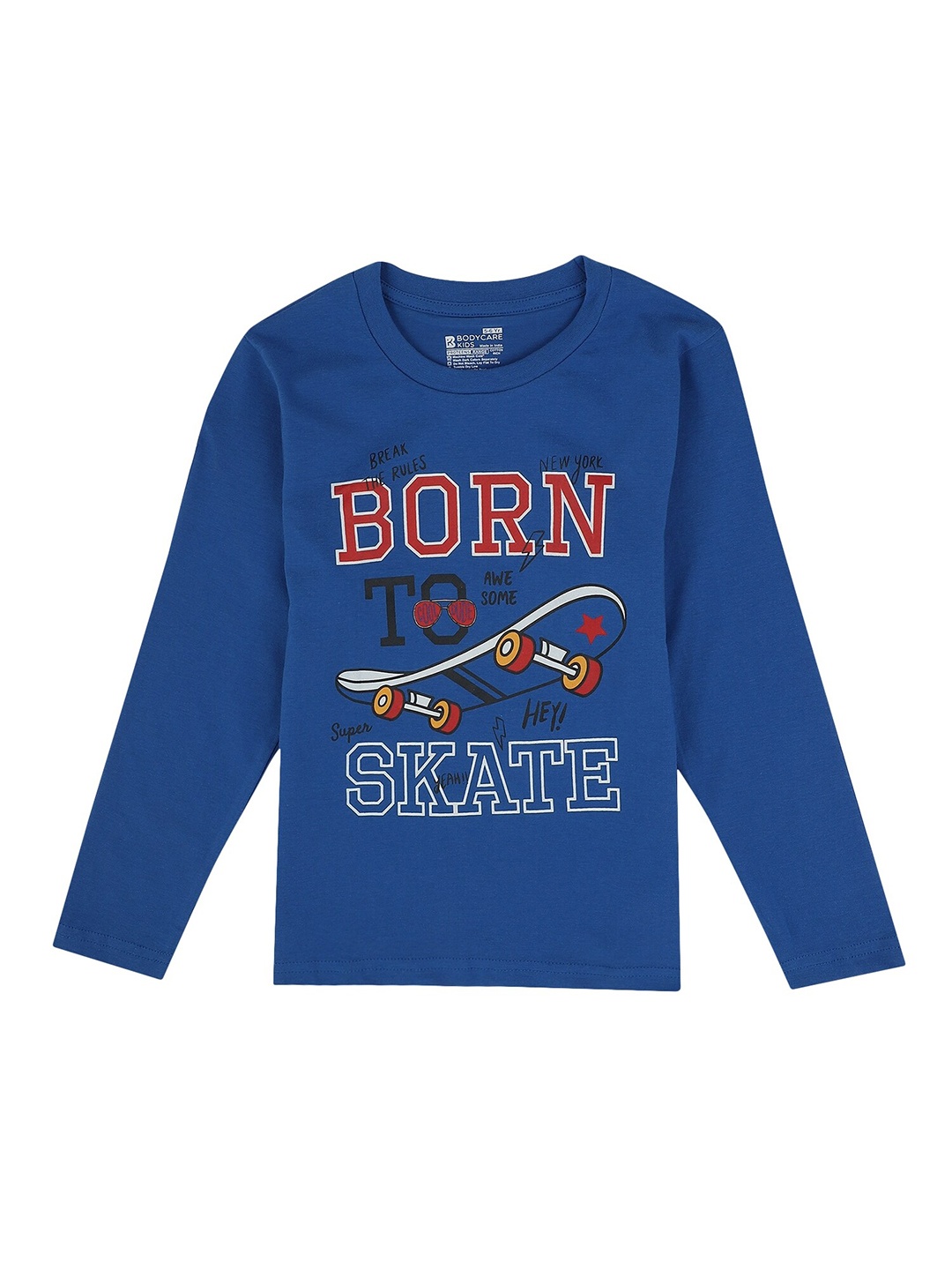 

PROTEENS Boys Blue & Red Cotton Typography Print T-shirt