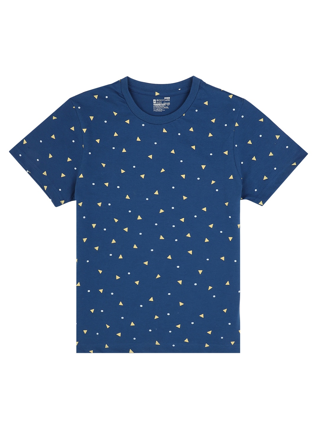 

PROTEENS Boys Blue & Yellow Cotton Geometric Print T-shirt