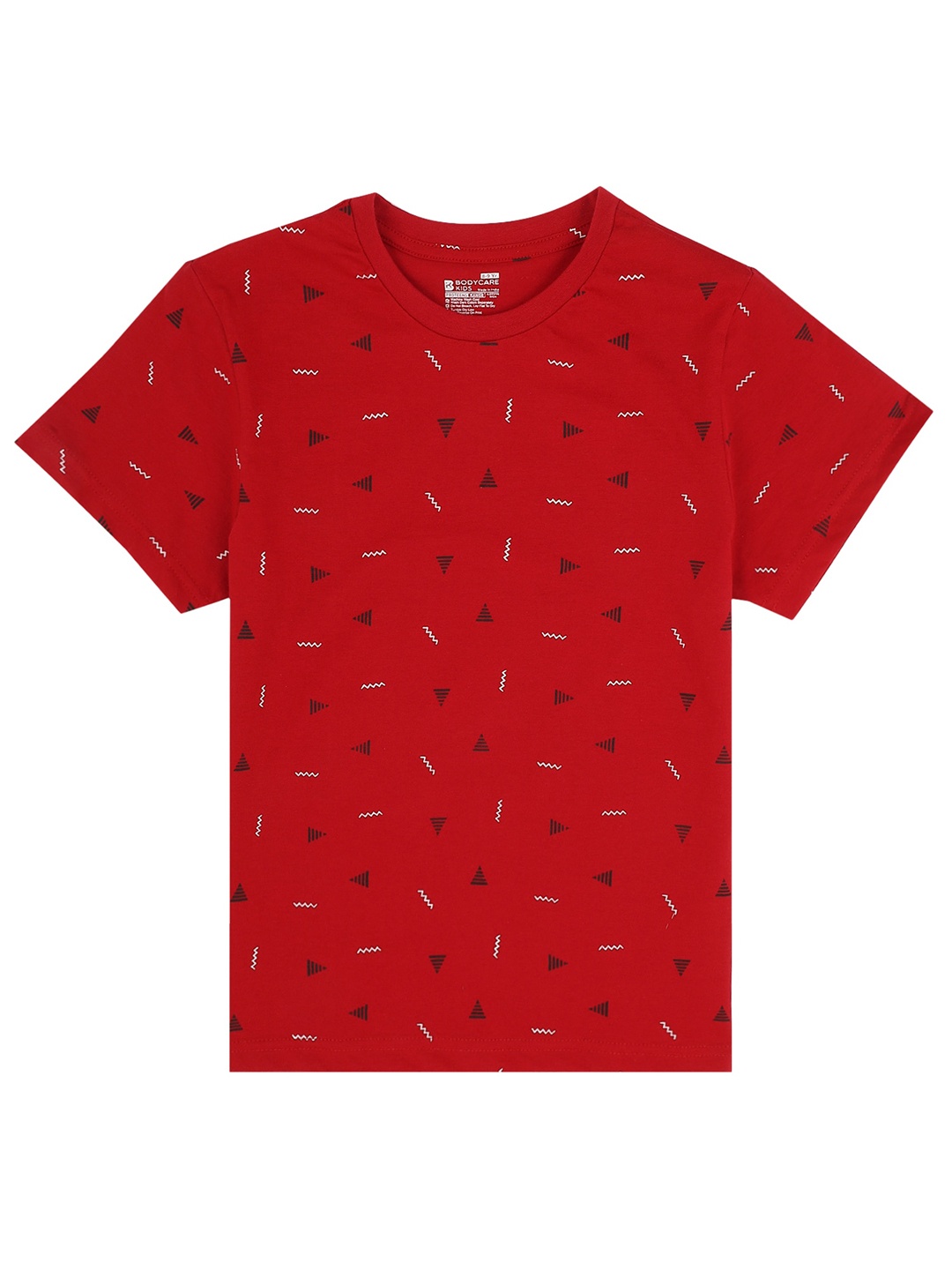 

PROTEENS Boys Red & Black Cotton Geometric Print T-shirt