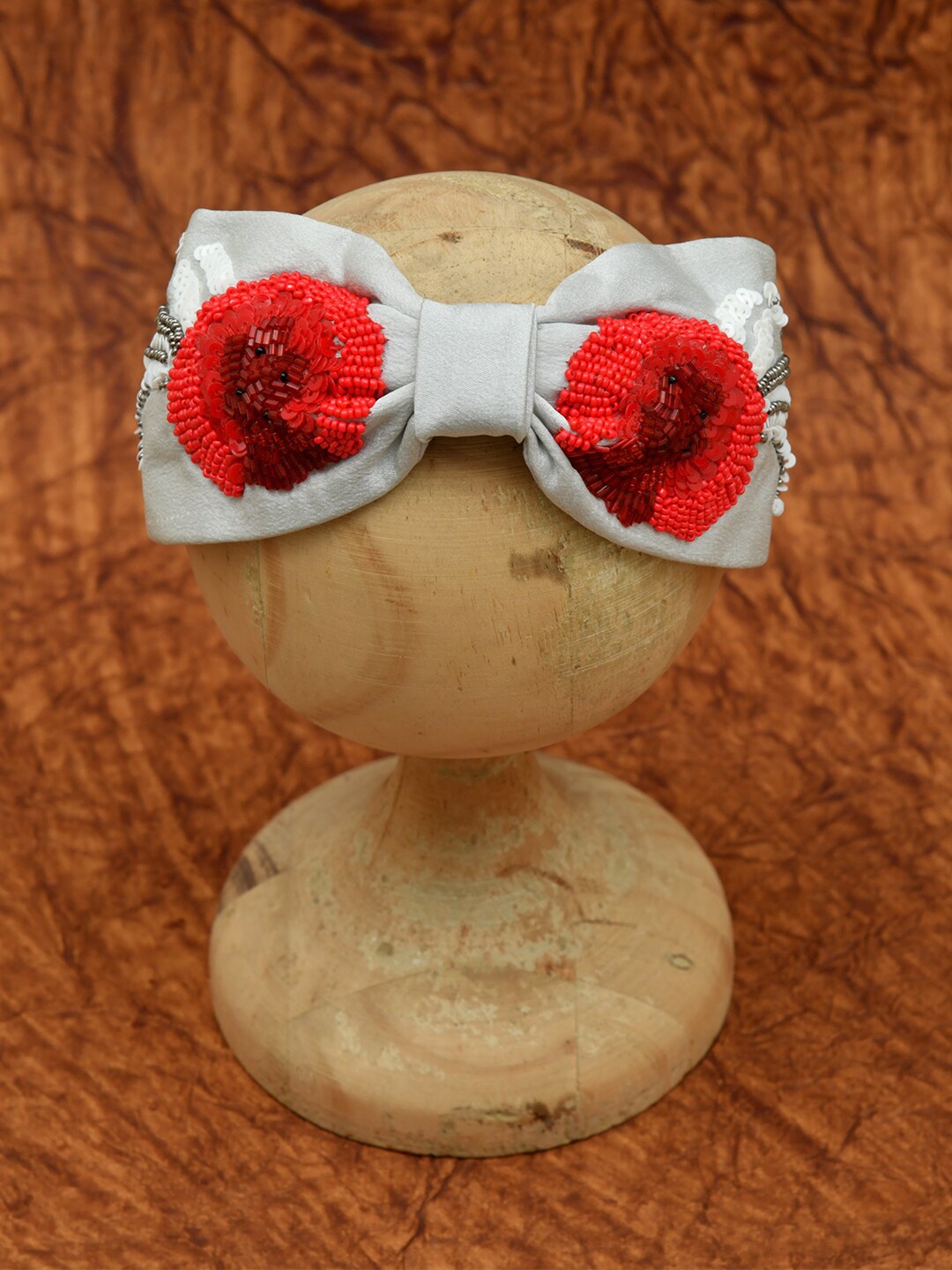 

FUNKRAFTS Girls Grey & Red Embellished Hairband