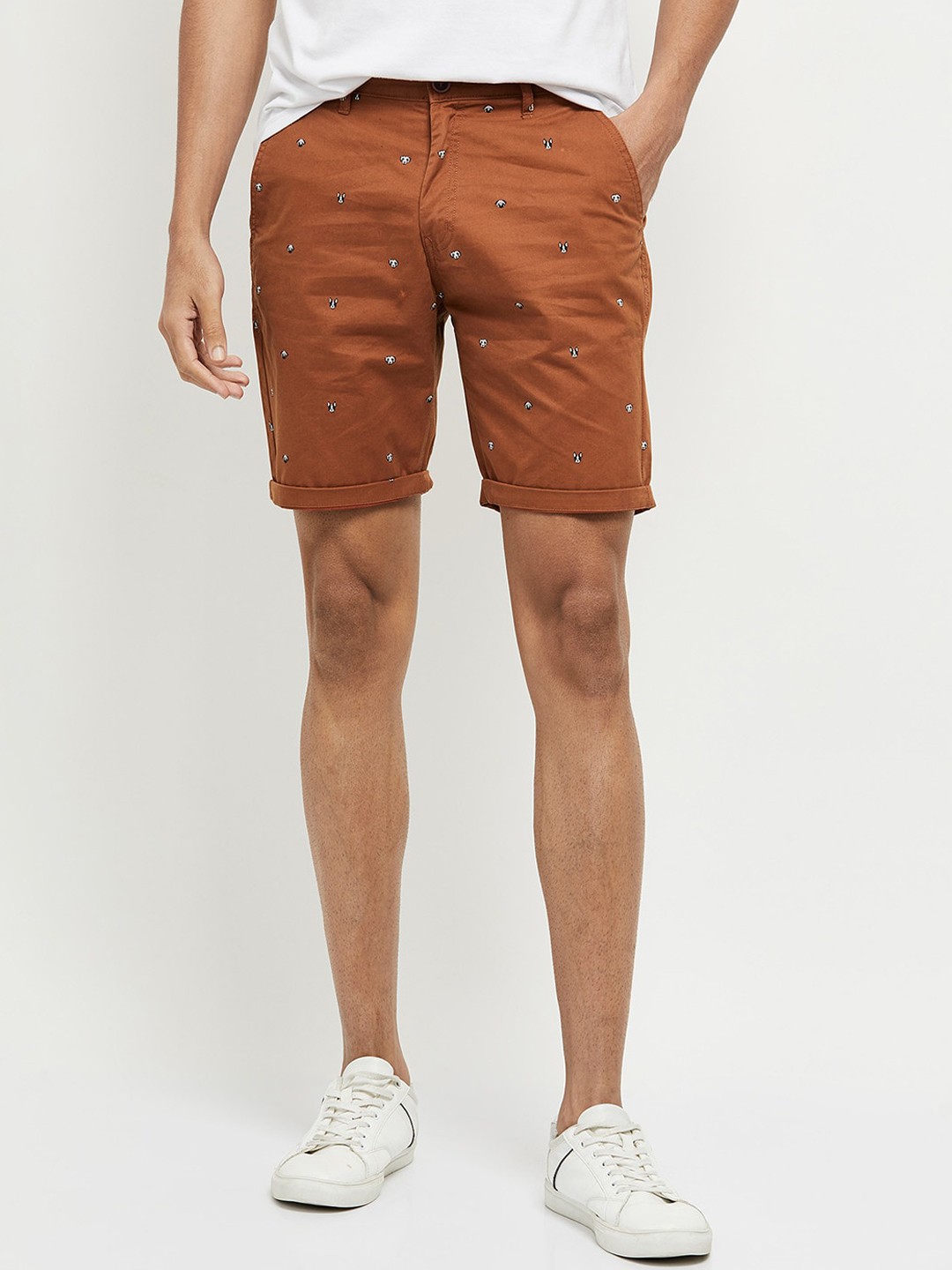 

max Men Brown Conversational Printed Shorts