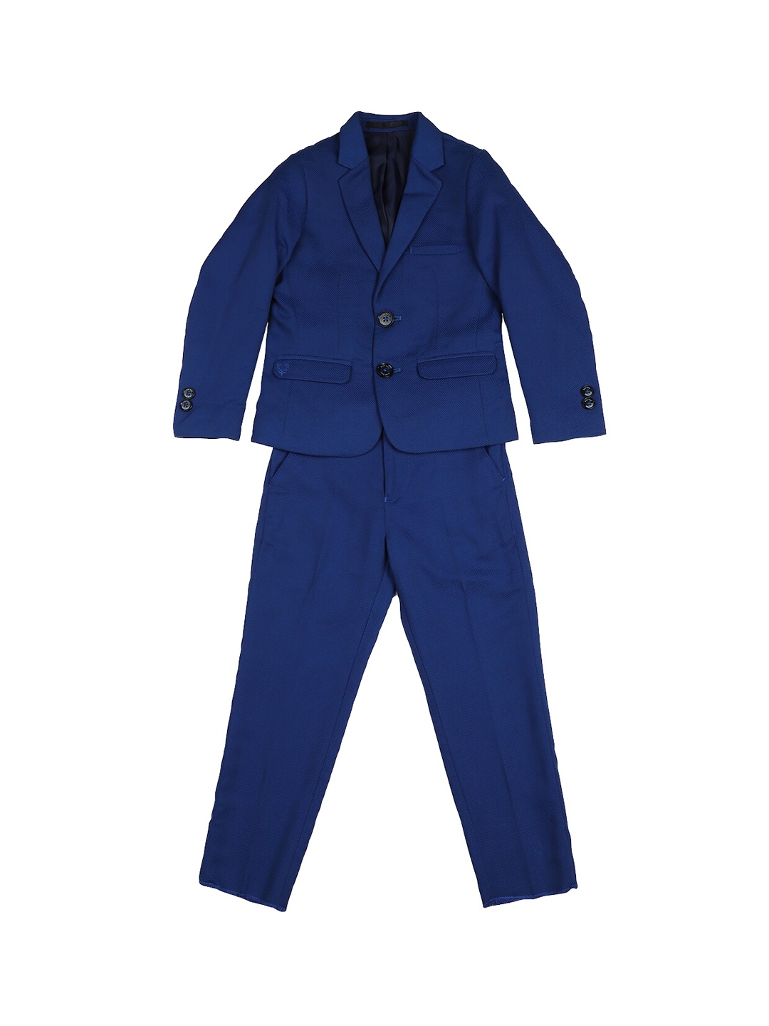 

Allen Solly Junior Boys Blue Solid Single-Breasted Two-Piece Casual Suit