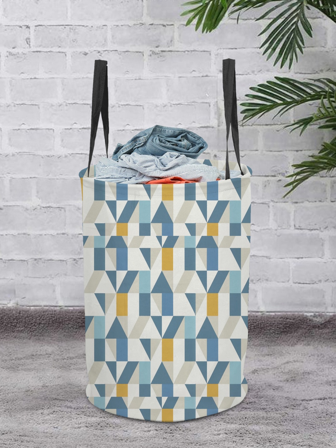 

prettykrafts Multicoloured Printed Laundry Basket - 45 L, Multi