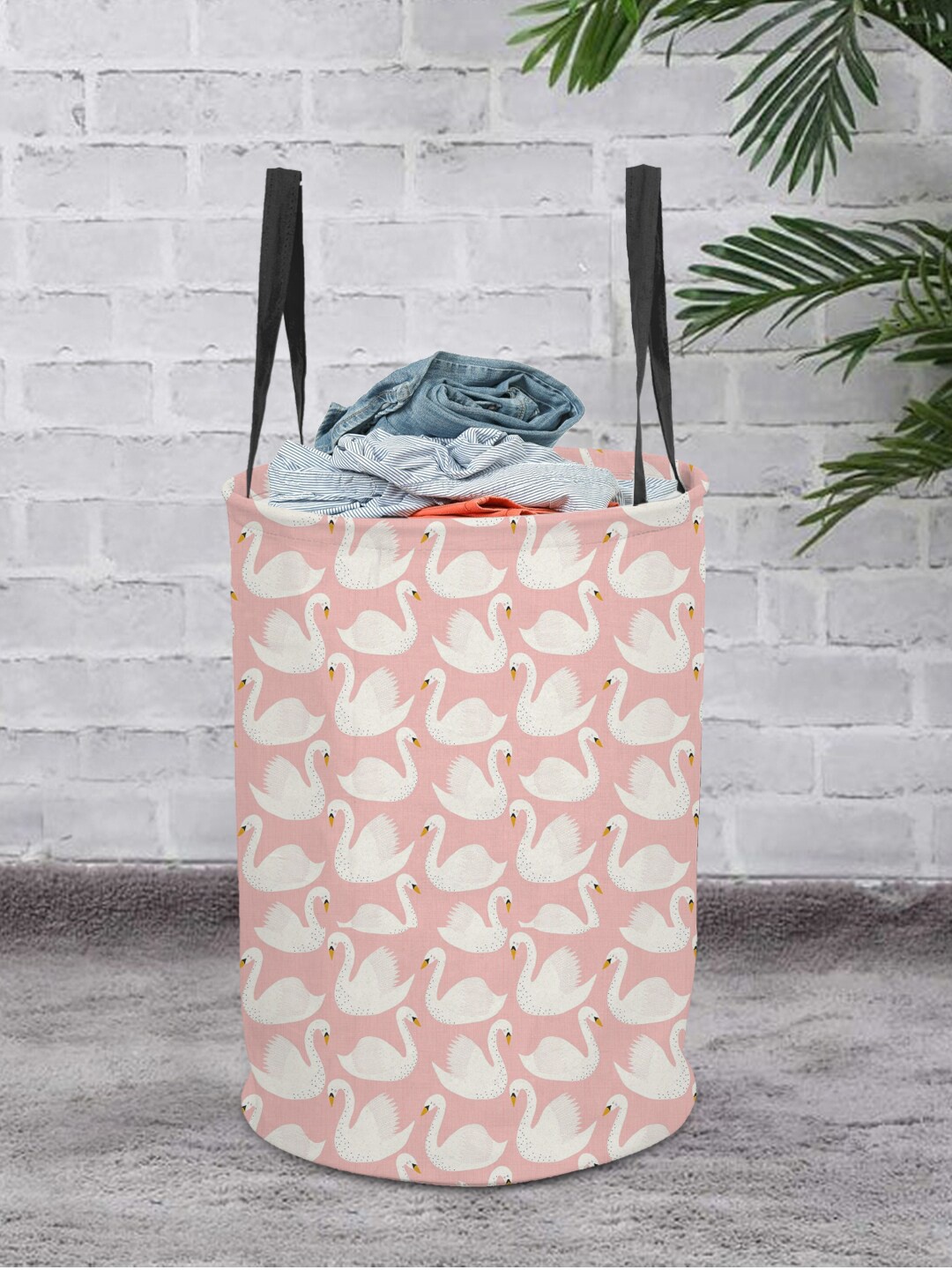 

prettykrafts Peach Printed Multiutility Laundry Baskets