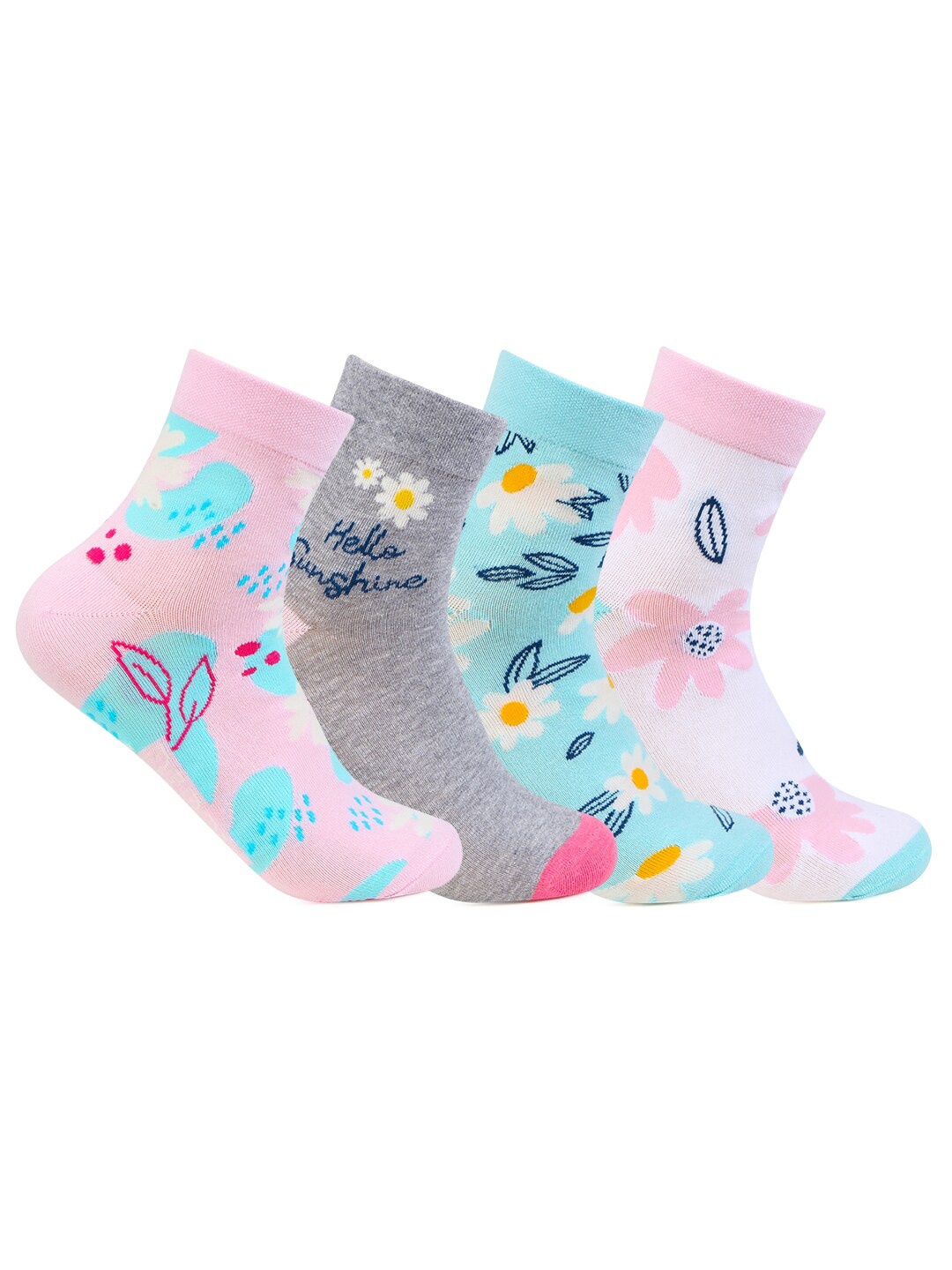 

Bonjour Women Pack Of 4 Assorted Printed Fashion Above Ankle Length Casual Socks