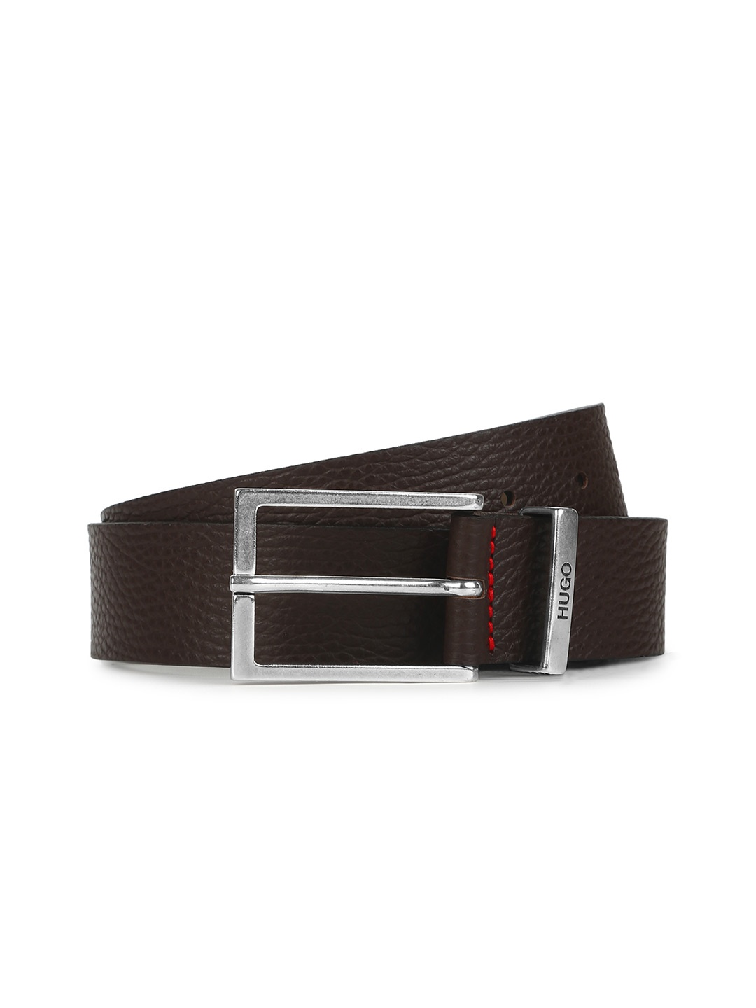 

HUGO Men Brown Textured Pure Leather Belt