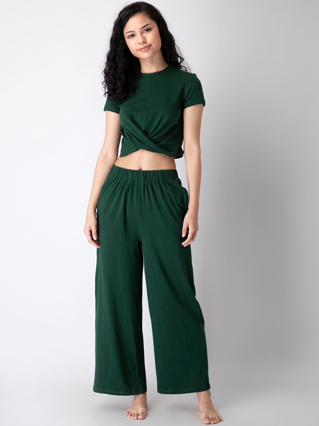 

FabAlley Women Green Night suit