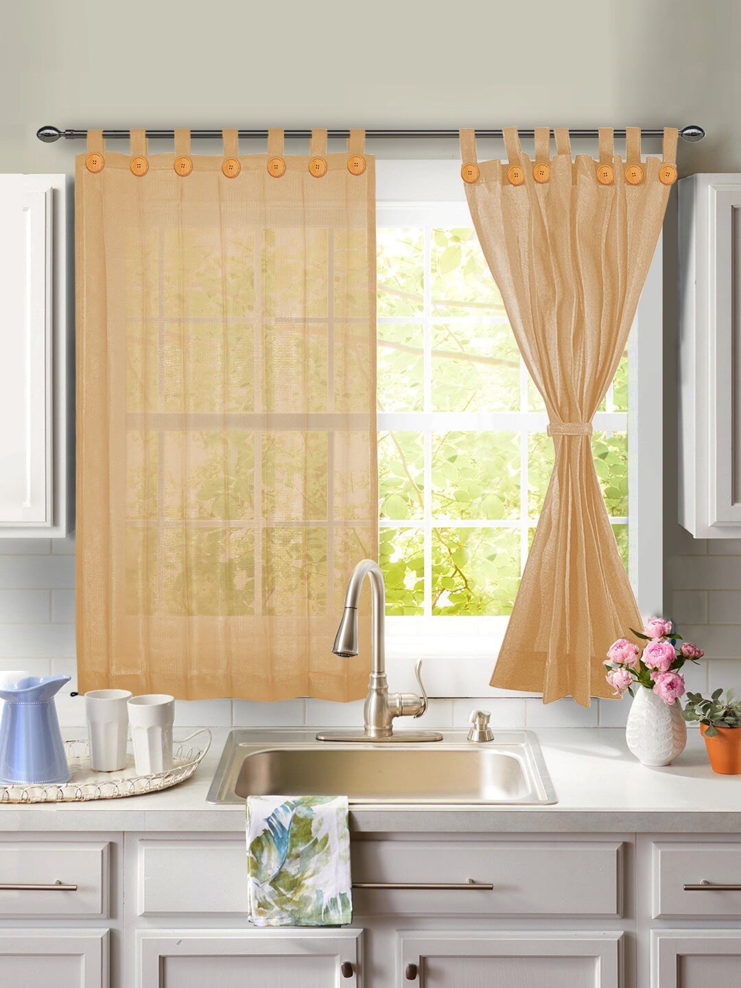 

Hippo Beige Pack Of 2 Solid Regular Door Curtain