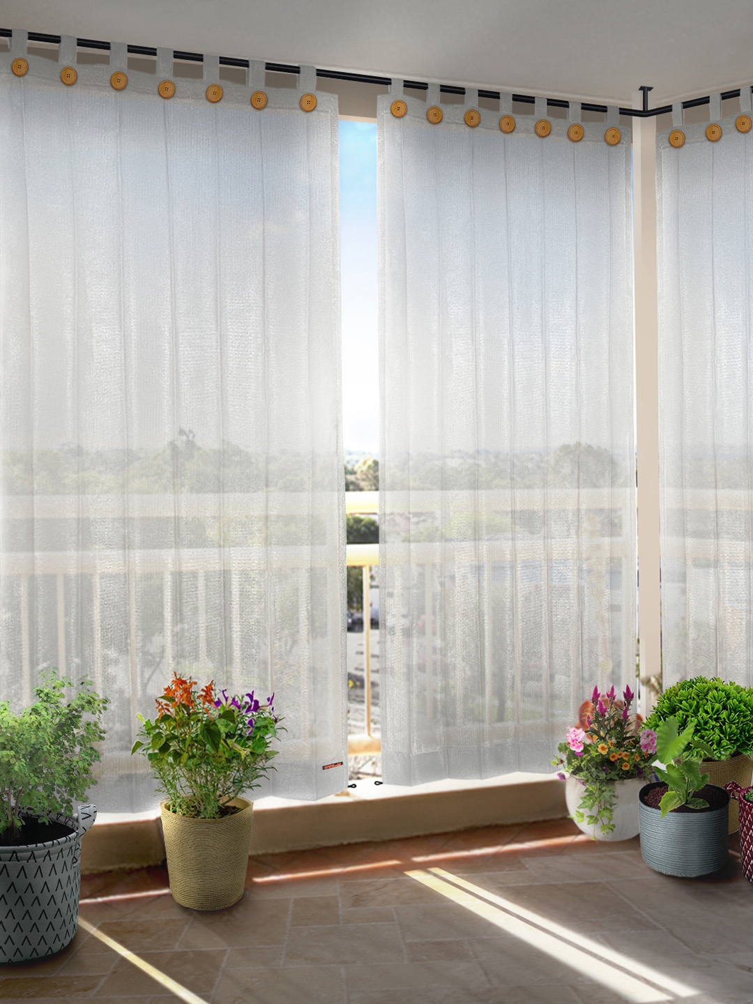 

Hippo White Set of 2 Room Darkening Door Curtain