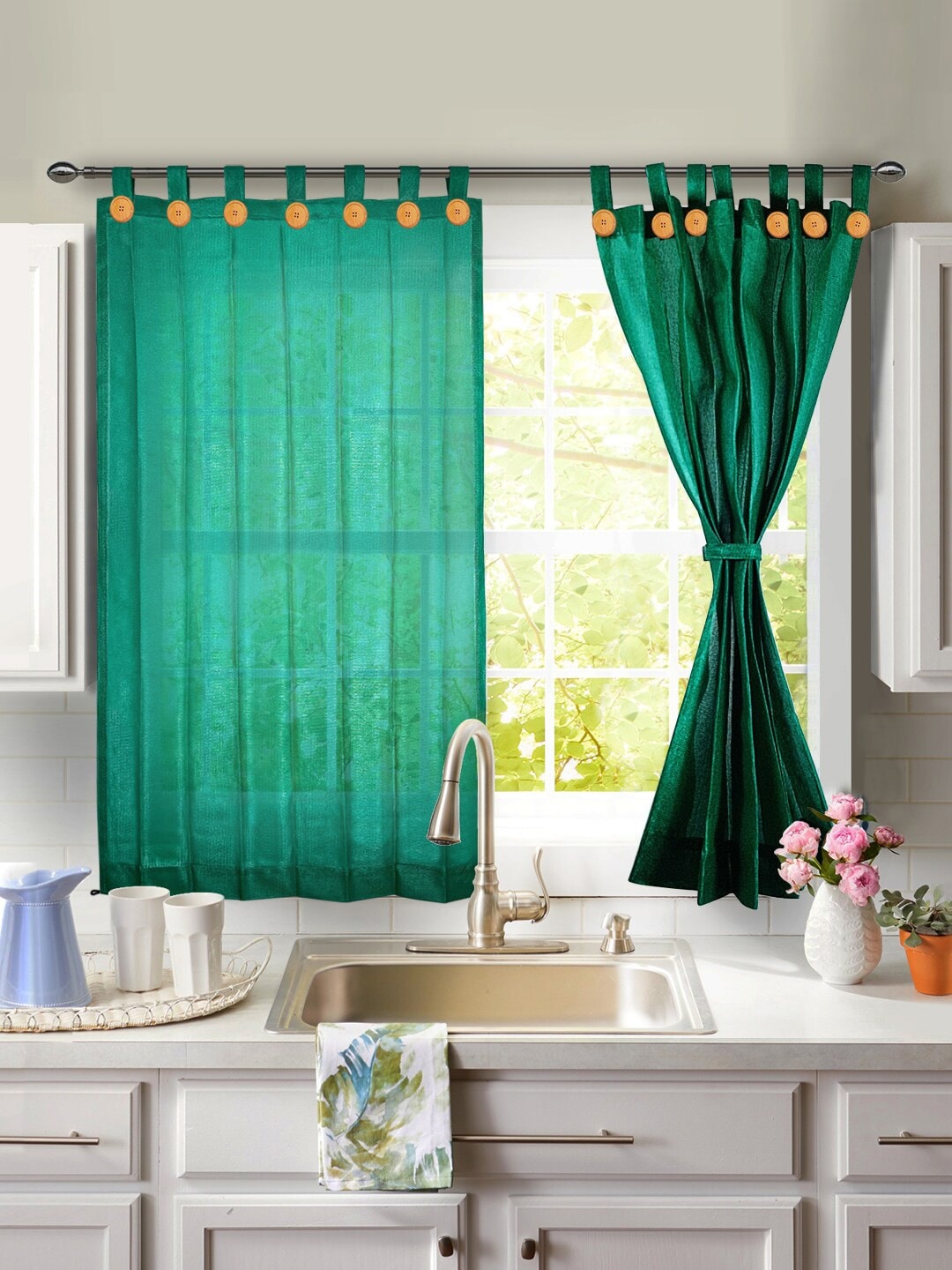 

Hippo Green Set of 2 Room Darkening Door Curtain