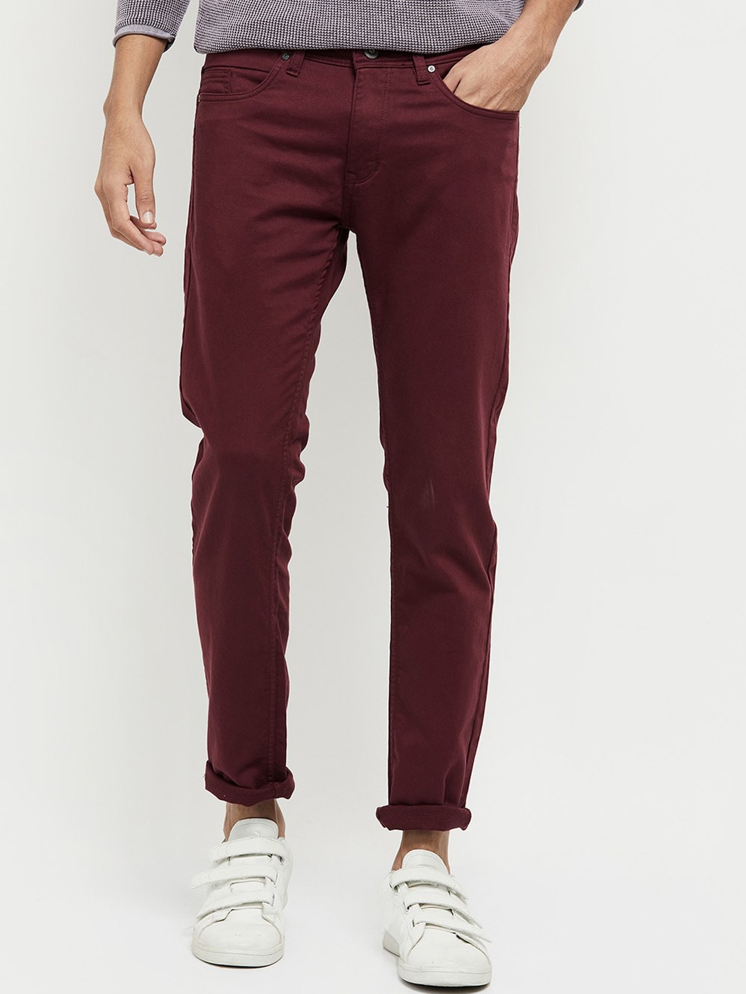 

max Men Maroon Jeans
