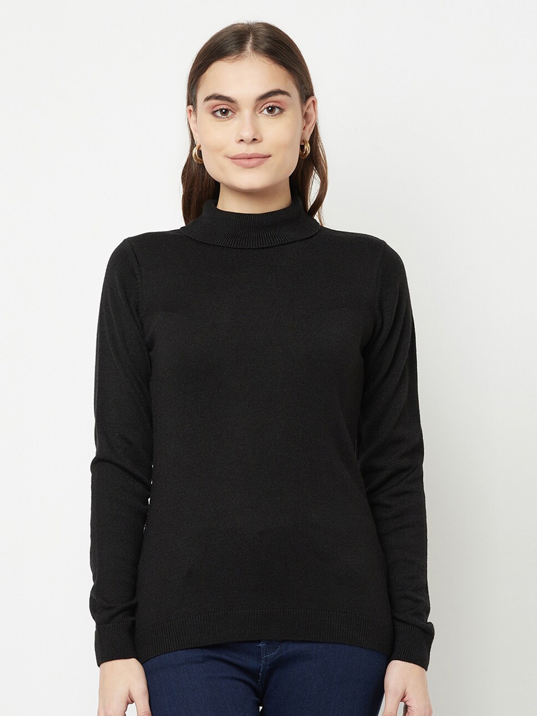 

METTLE Women Black Acrylic Pullover