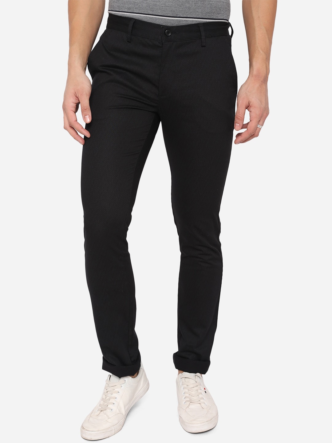 

Greenfibre Men Black Slim Fit Trousers