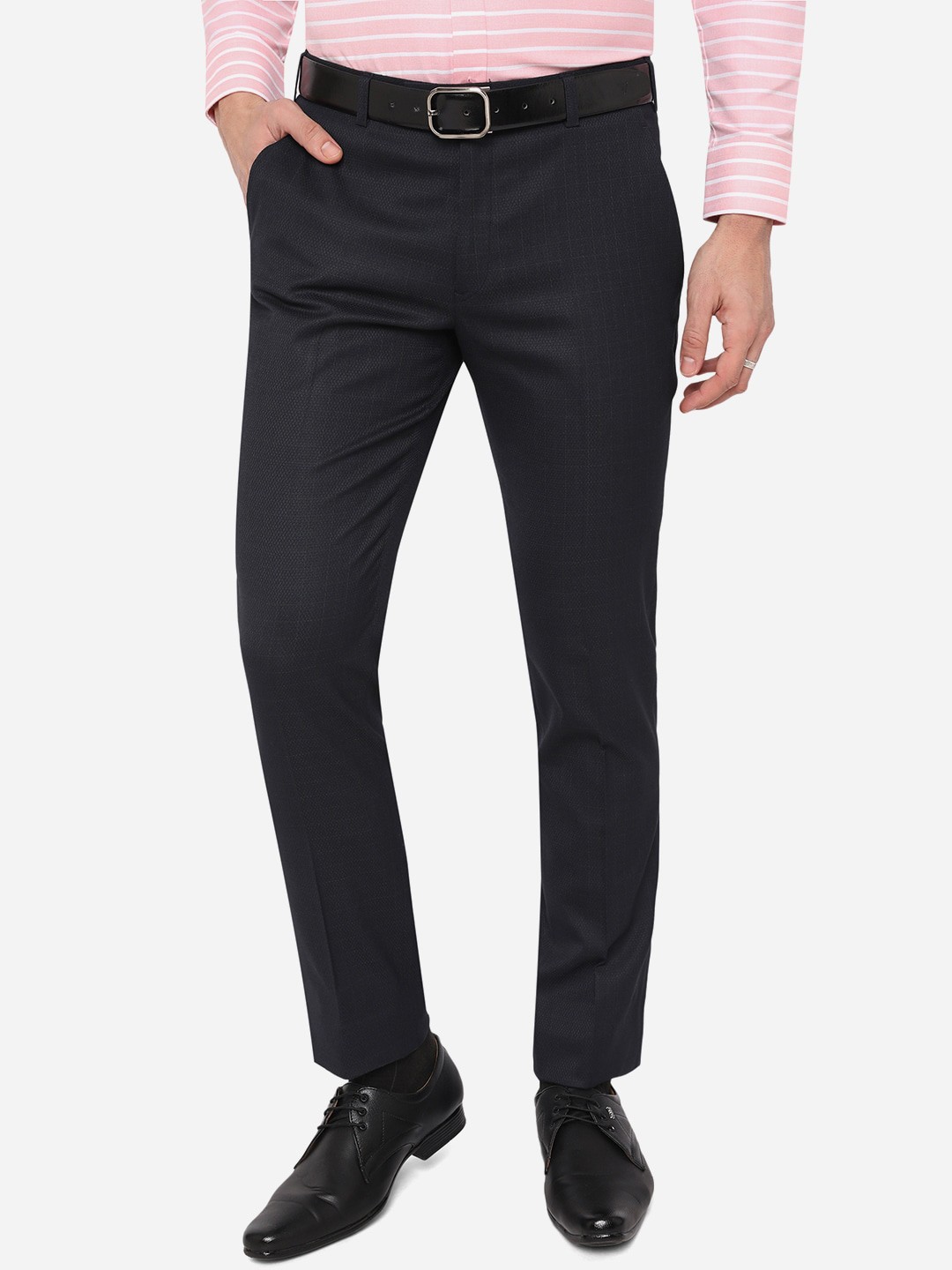 

Greenfibre Men Navy Blue Slim Fit Trousers