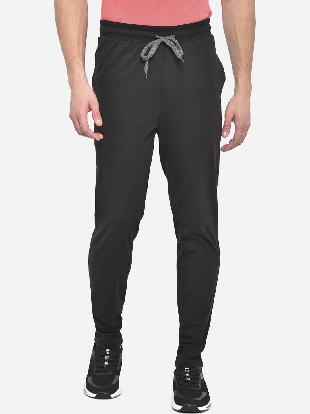 

Greenfibre Men Black Solid Pure Cotton Regular Fit Knitted Track Pants