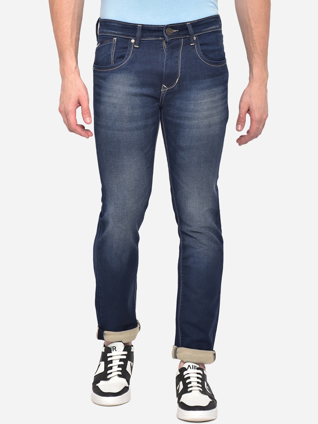 

JADE BLUE Men Blue Slim Fit Heavy Fade Stretchable Jeans