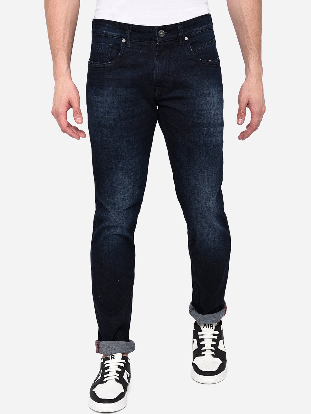 

JADE BLUE Men Navy Blue Slim Fit Light Fade Stretchable Jeans