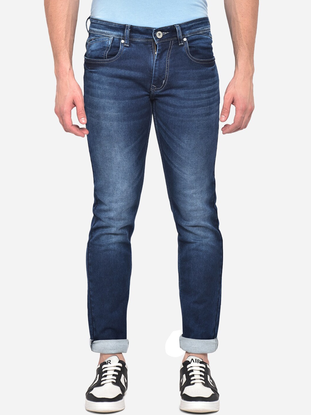 

JADE BLUE Men Blue Slim Fit Cotton Heavy Fade Stretchable Jeans