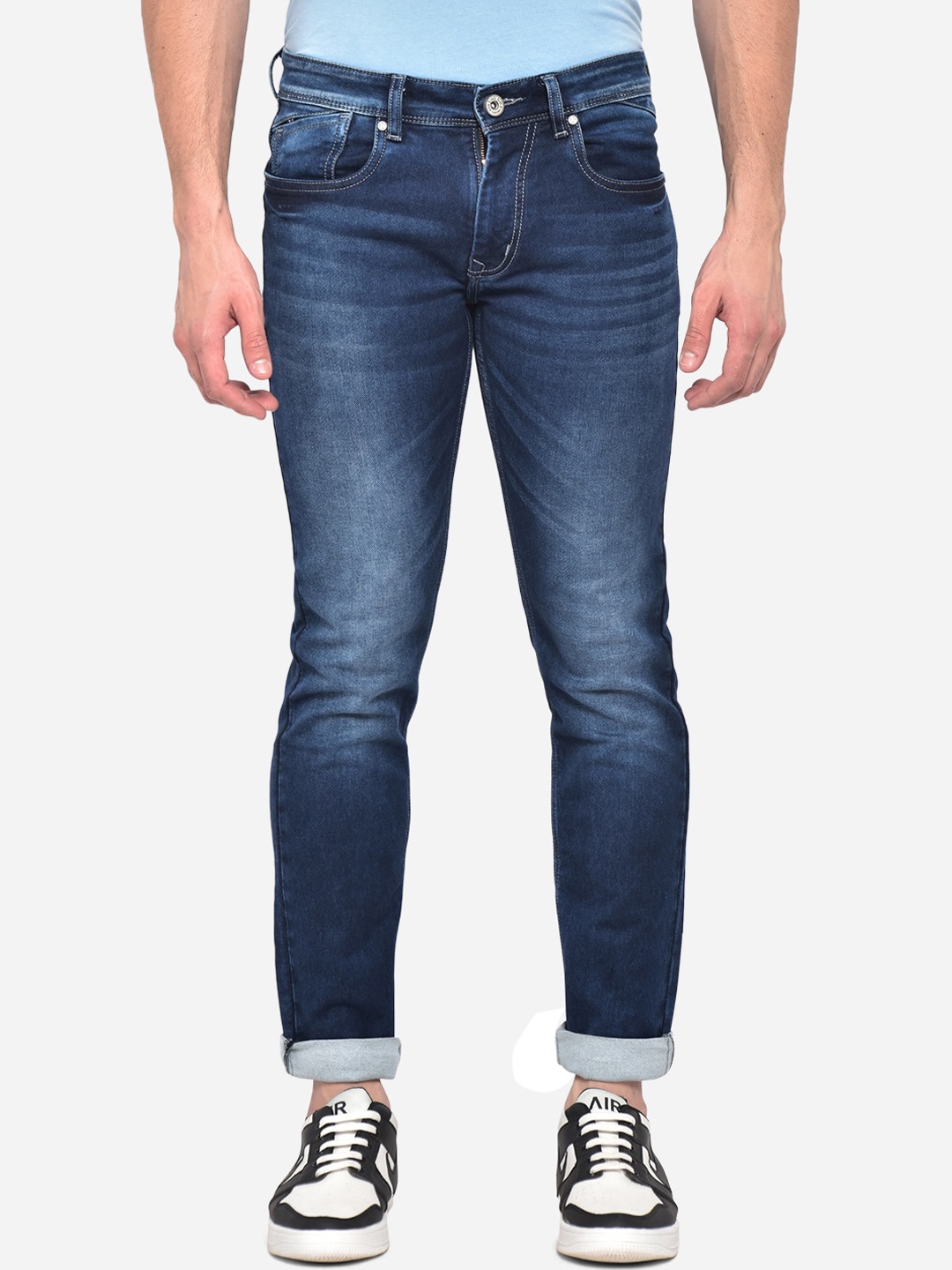 

JADE BLUE Men Blue Slim Fit Heavy Fade Stretchable Jeans