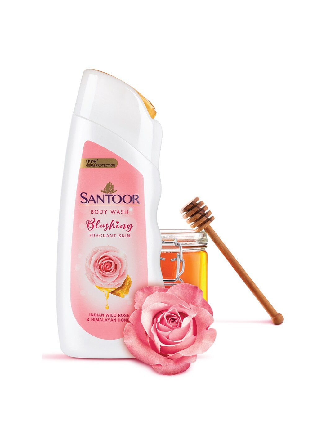 

Santoor Blushing Skin Indian Wild Rose & Himalayan Honey Body Wash - 230 ml, Pink