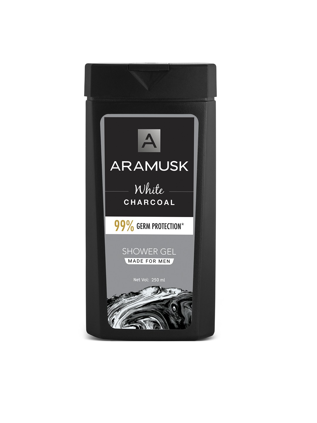 

Aramusk Men White Charcoal Germ Protection Shower Gel 250 ml, Black