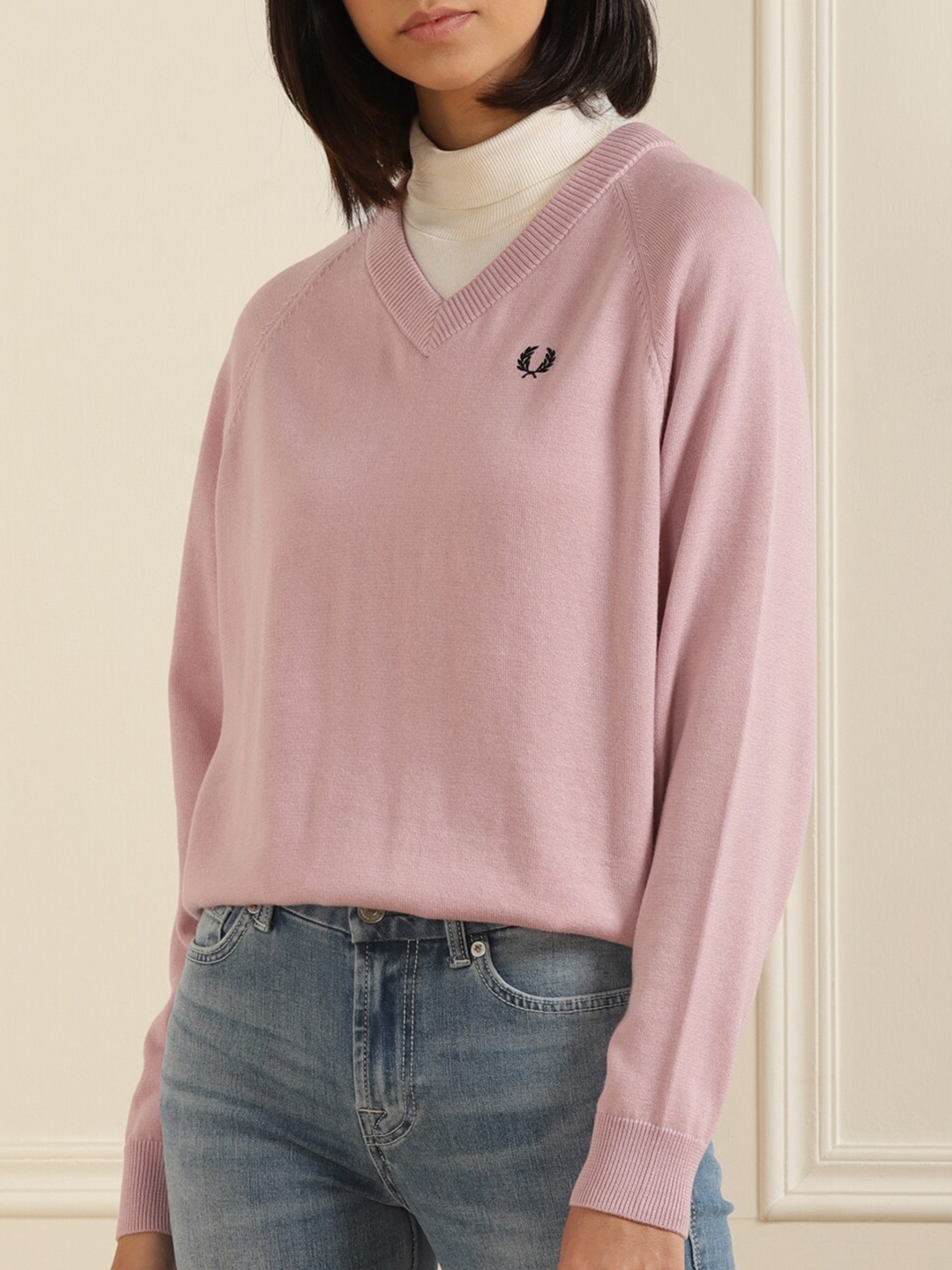 

Fred Perry Women Mauve Cotton Pullover