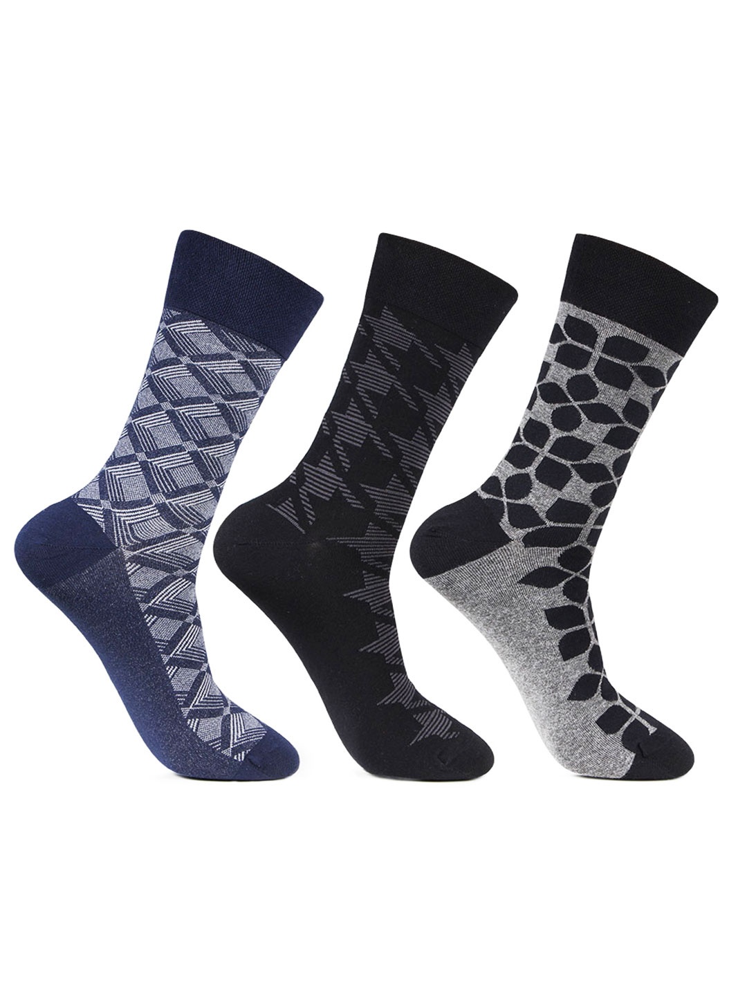 

Bonjour Men Pack Of 3 Assorted Calf-Length Socks