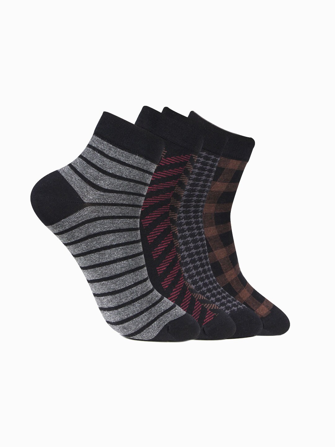 

Bonjour Men Pack Of 4 Assorted Fashion Ankle Length Casual Socks