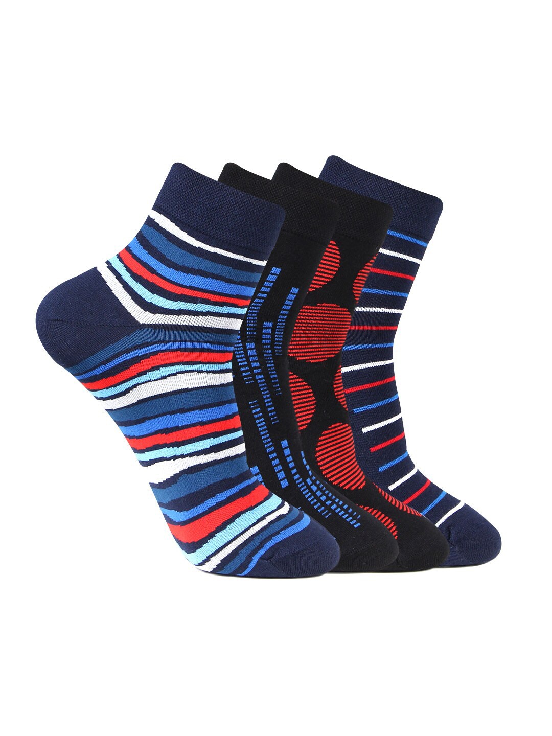 

Bonjour Men Pack Of 4 Assorted Ankle Length Socks, Multi
