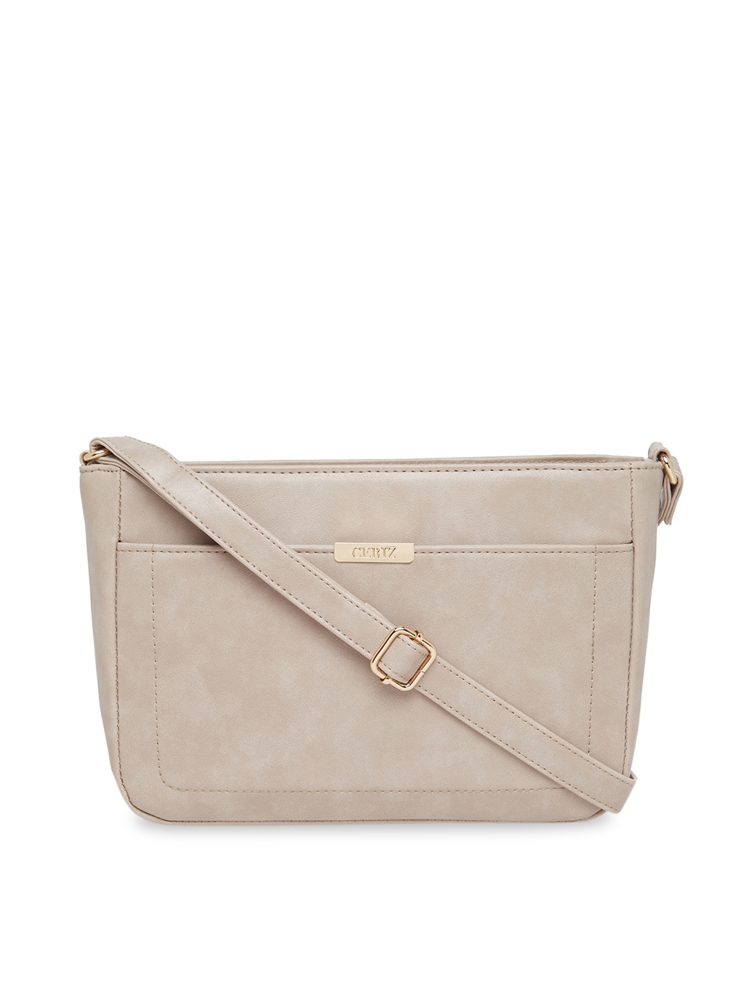 

CERIZ Beige Structured Sling Bag