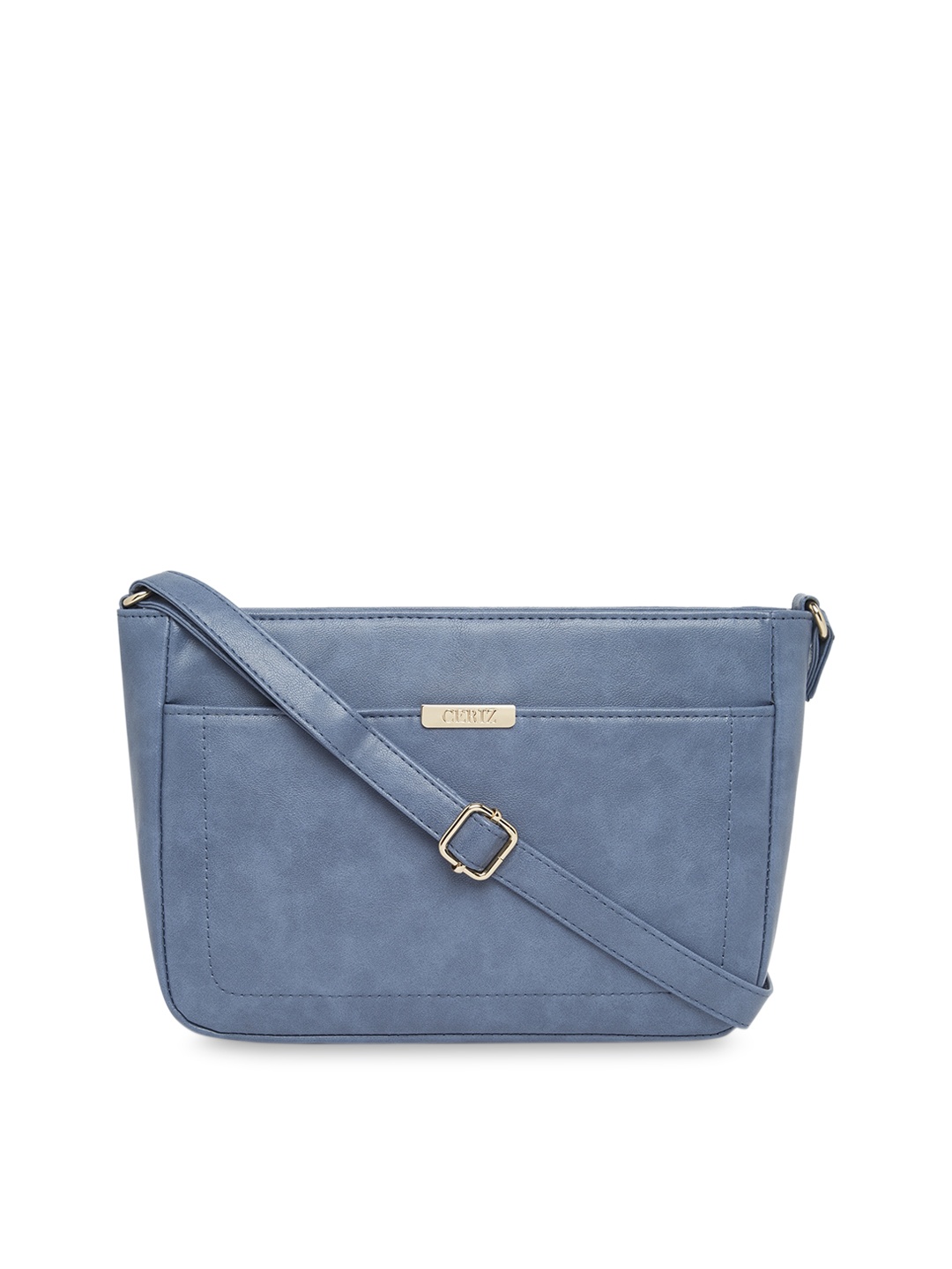 

CERIZ Blue PU Structured Sling Bag