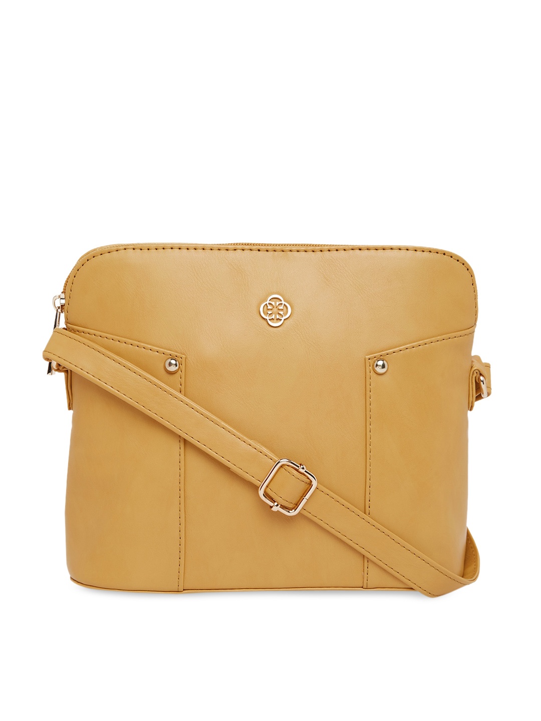 

CERIZ Yellow Structured Sling Bag