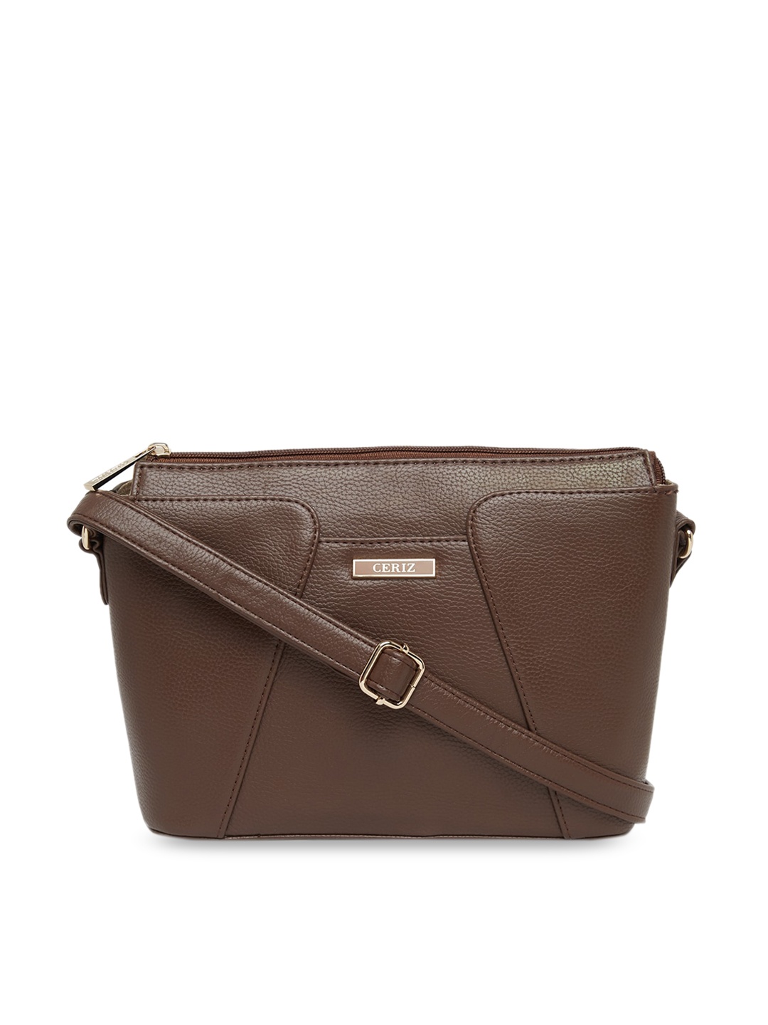 

CERIZ Brown Aedina Structured Sling Bag