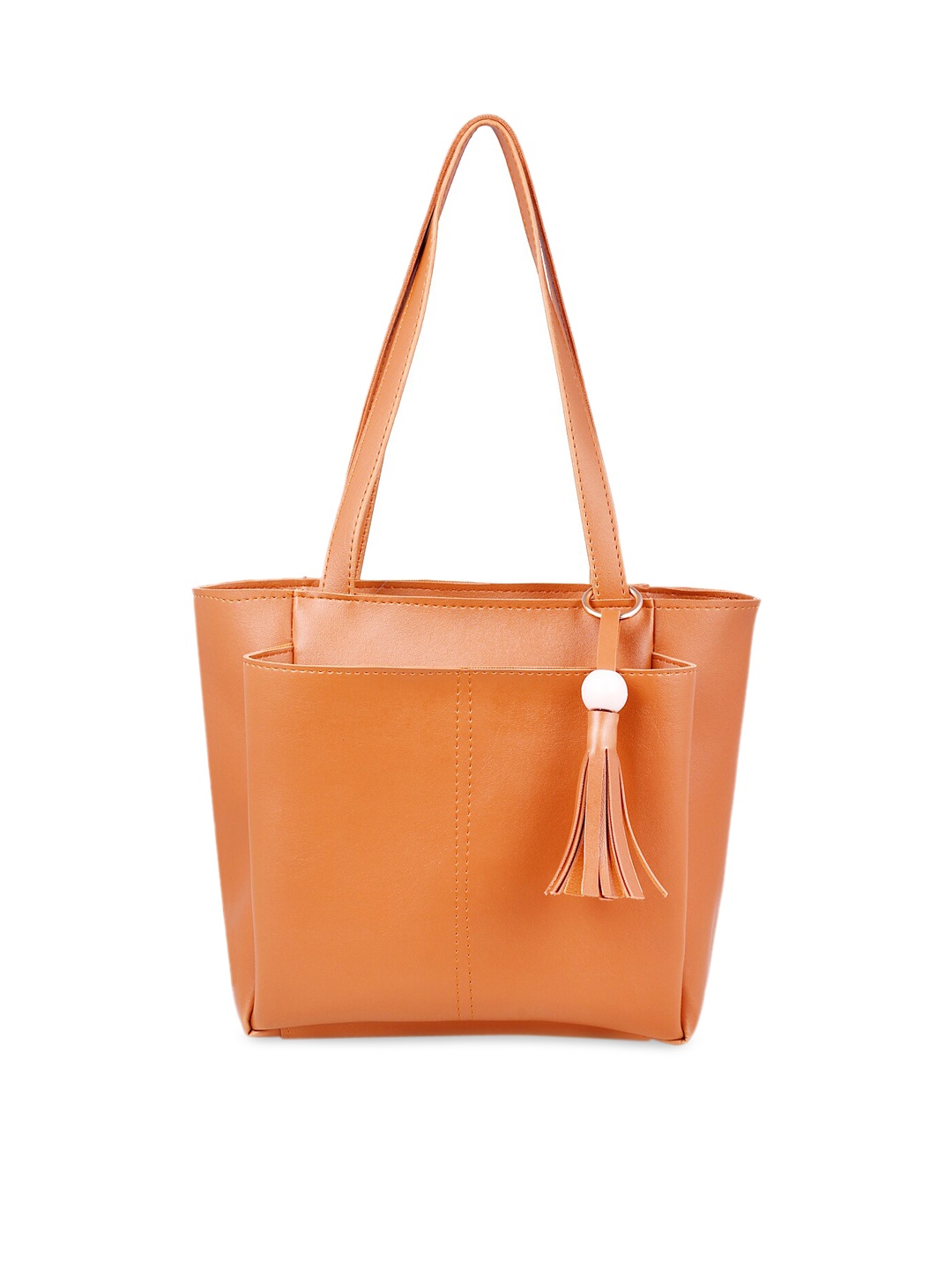 

WOMEN MARKS Tan PU Shopper Shoulder Bag with Tasselled