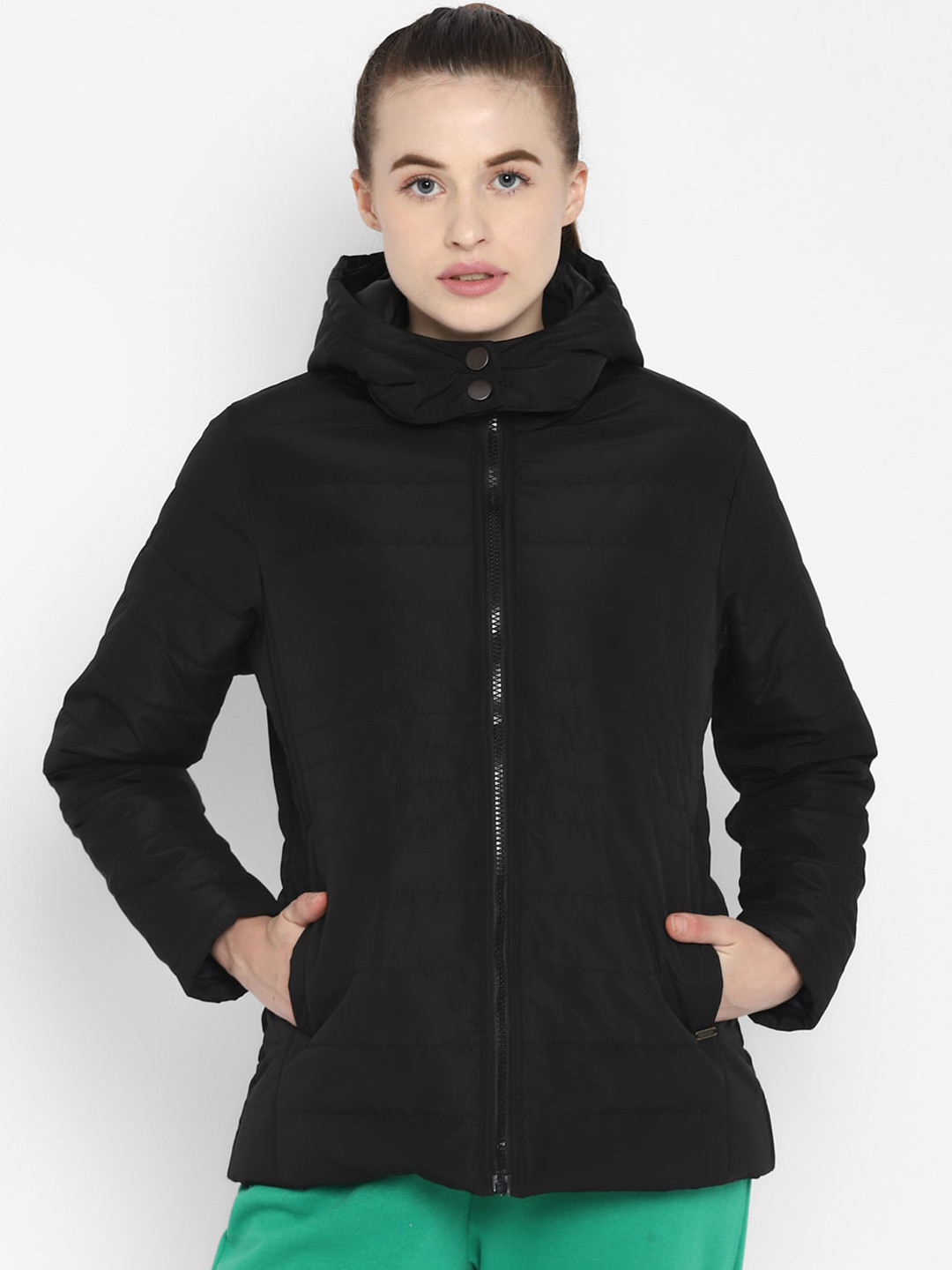 

LAMOURE BY RED CHIEF Women Black Solid Water Resistant Padded Jacket