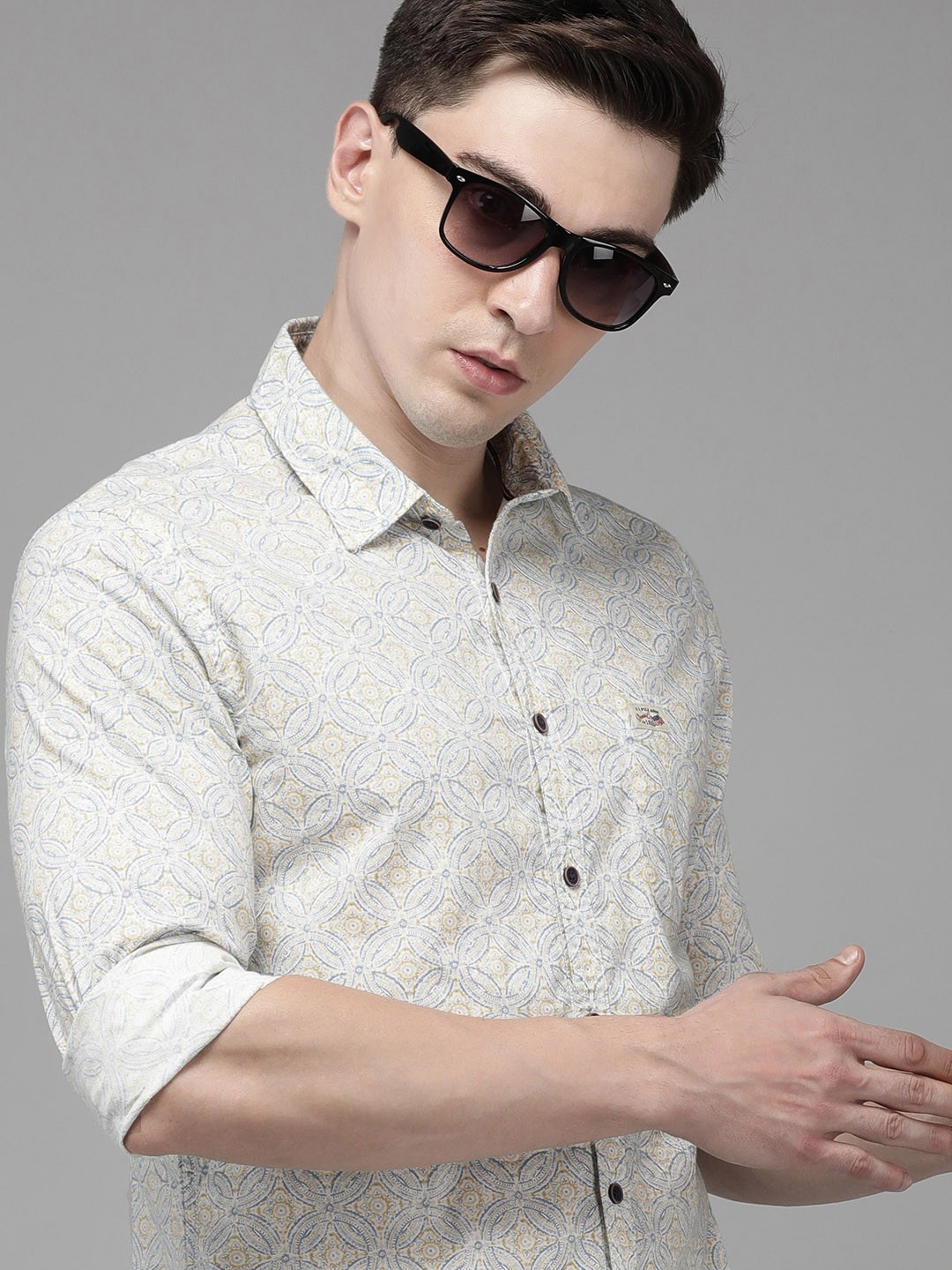 

U.S. Polo Assn. Denim Co. Men Multicoloured Printed Pure Cotton Casual Shirt, Multi