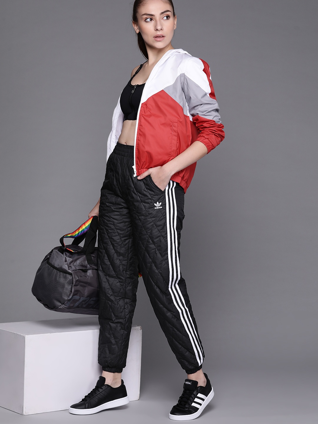 

ADIDAS Originals Women Black Adicolor Classics Quilted Joggers