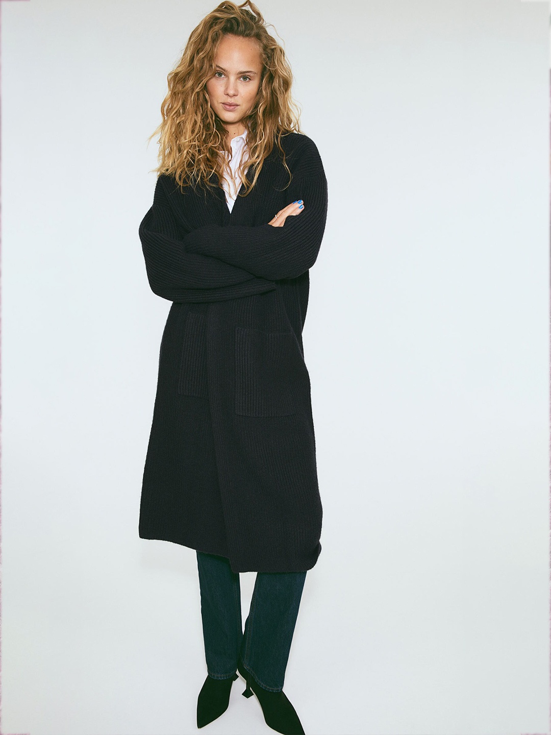 

H&M Women Blue Long Cardigan