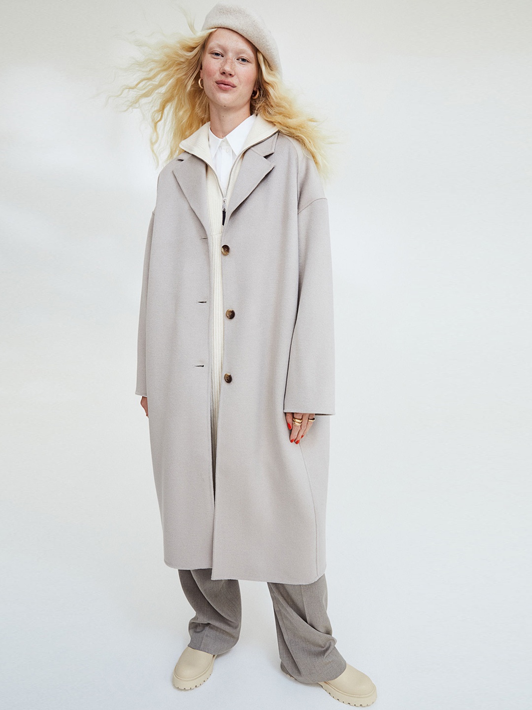 

H&M Women Beige Solid Boots