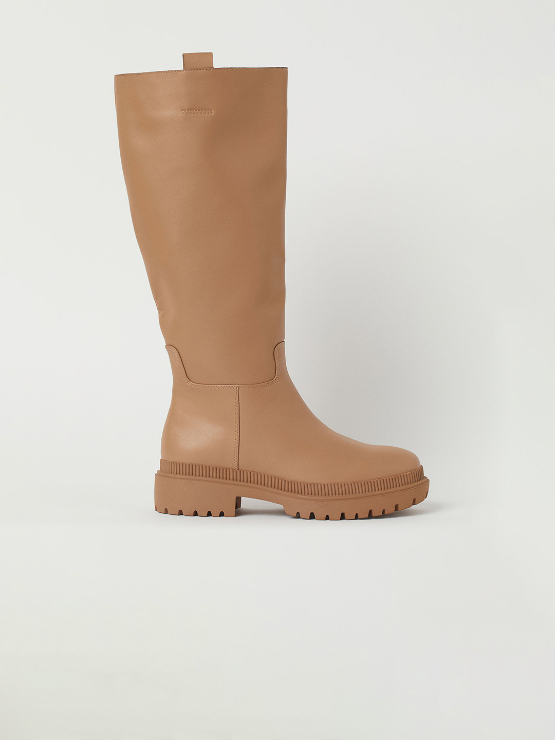 

H&M Women Beige Solid Knee-High Boots