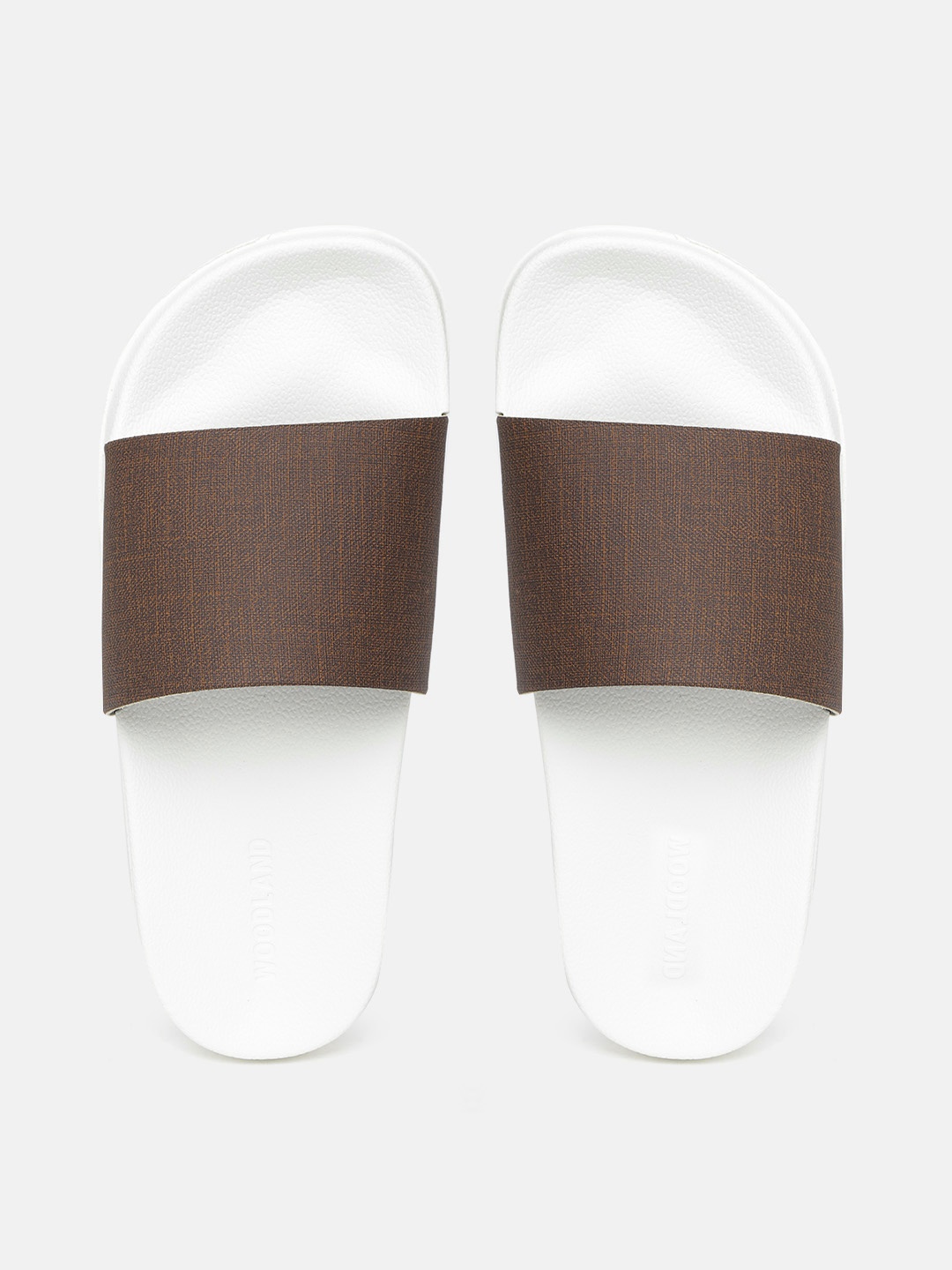 

Woodland Men Brown & White Textured Sliders