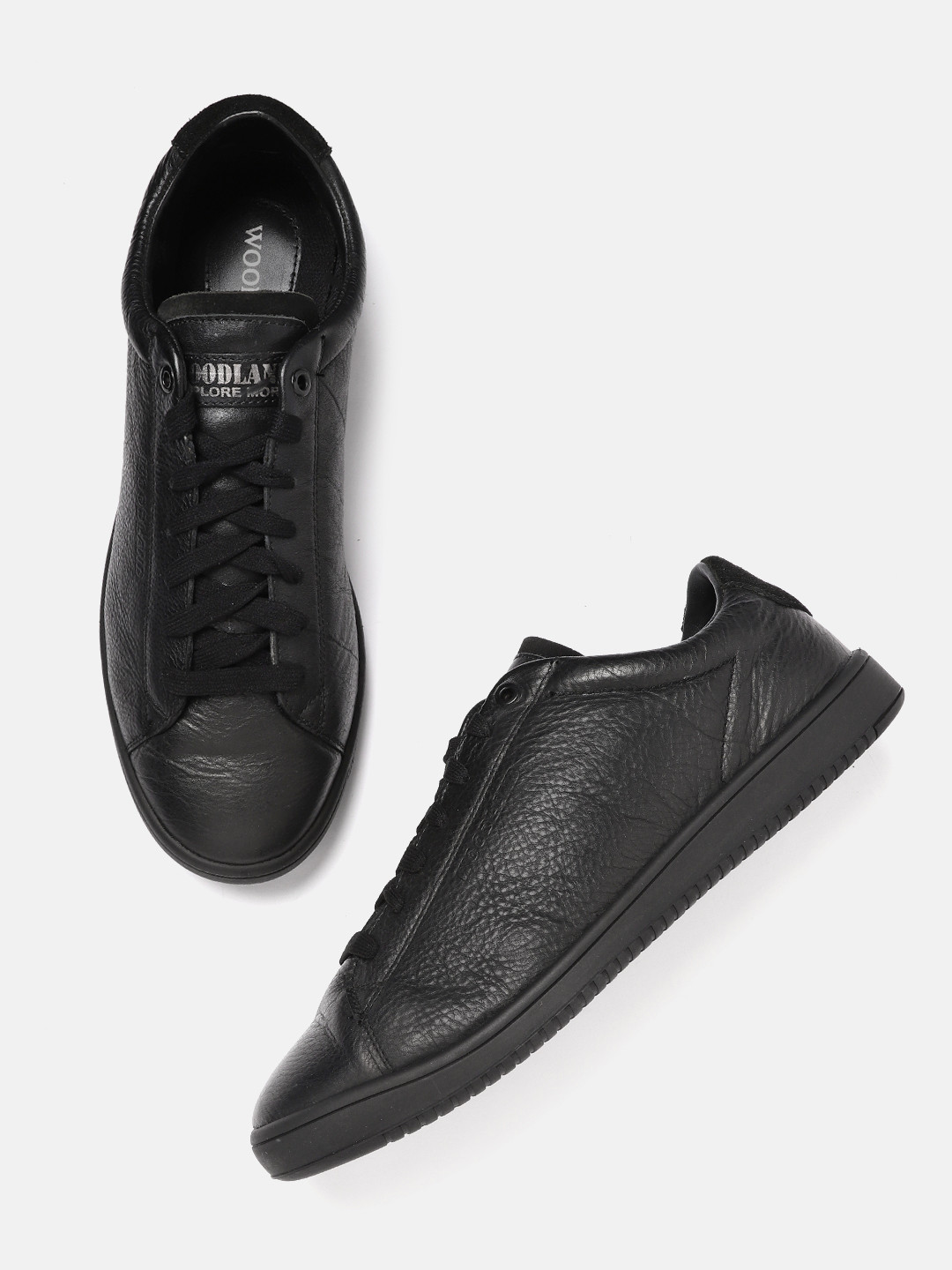 

Woodland Men Black Leather Sneakers