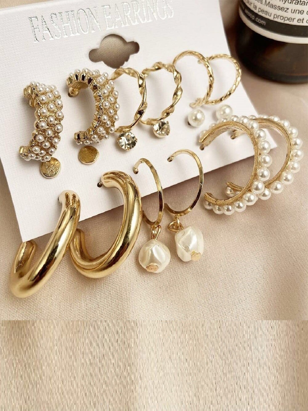 

OOMPH Gold-Toned Circular Studs Earrings