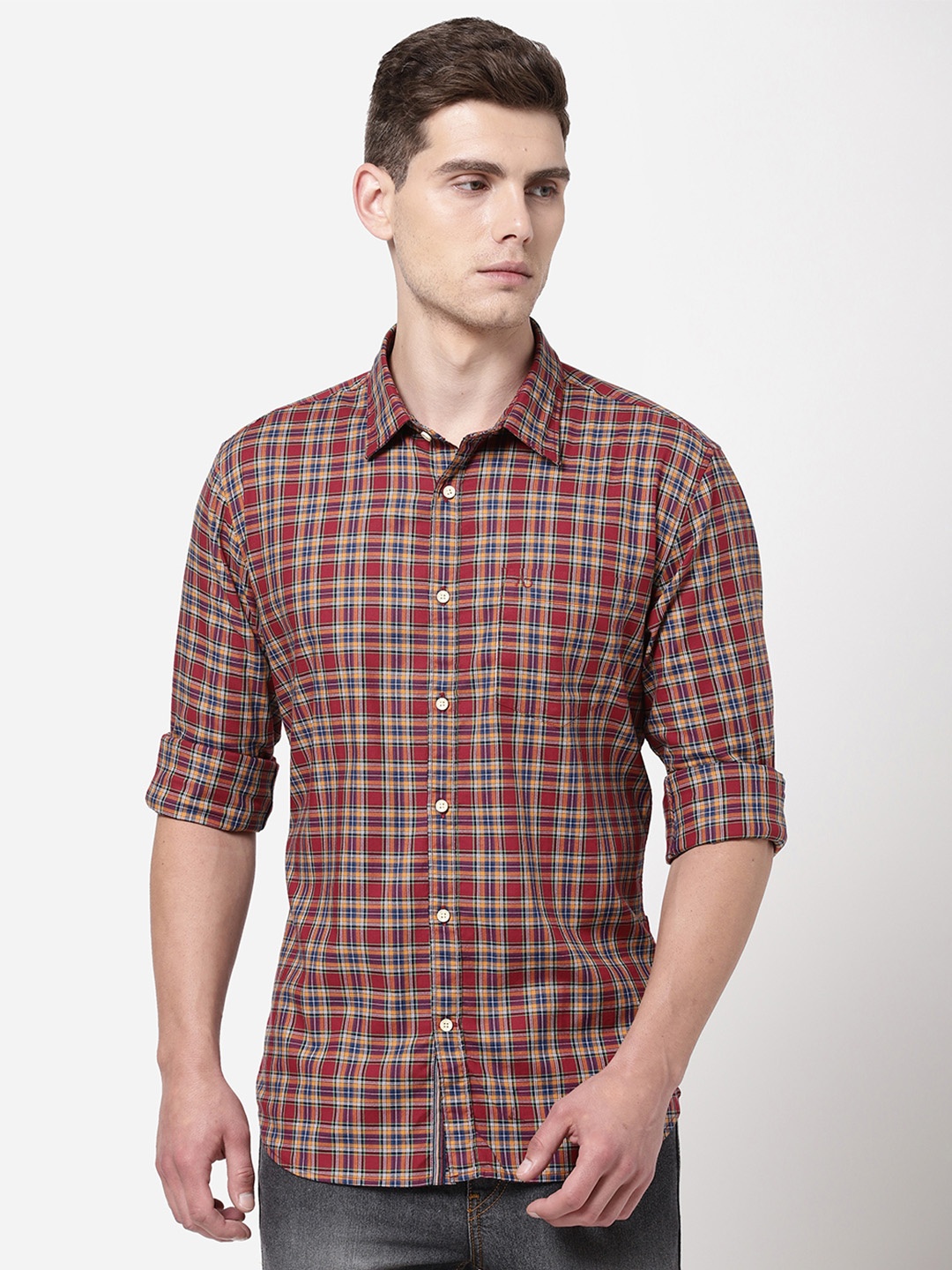 

AD By Arvind Men Multicoloured Tartan Checks Checked Casual Shirt, Multi
