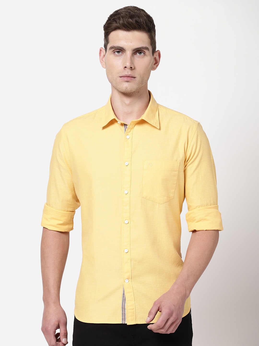 

AD By Arvind Men Mustard Casual Shirt