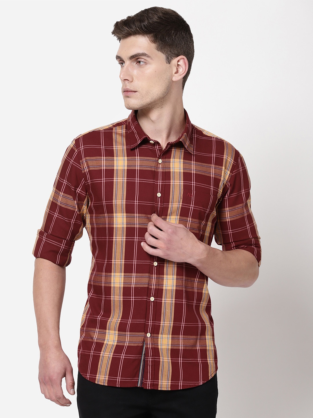 

AD By Arvind Men Multicoloured Tartan Checks Checked Casual Shirt, Multi