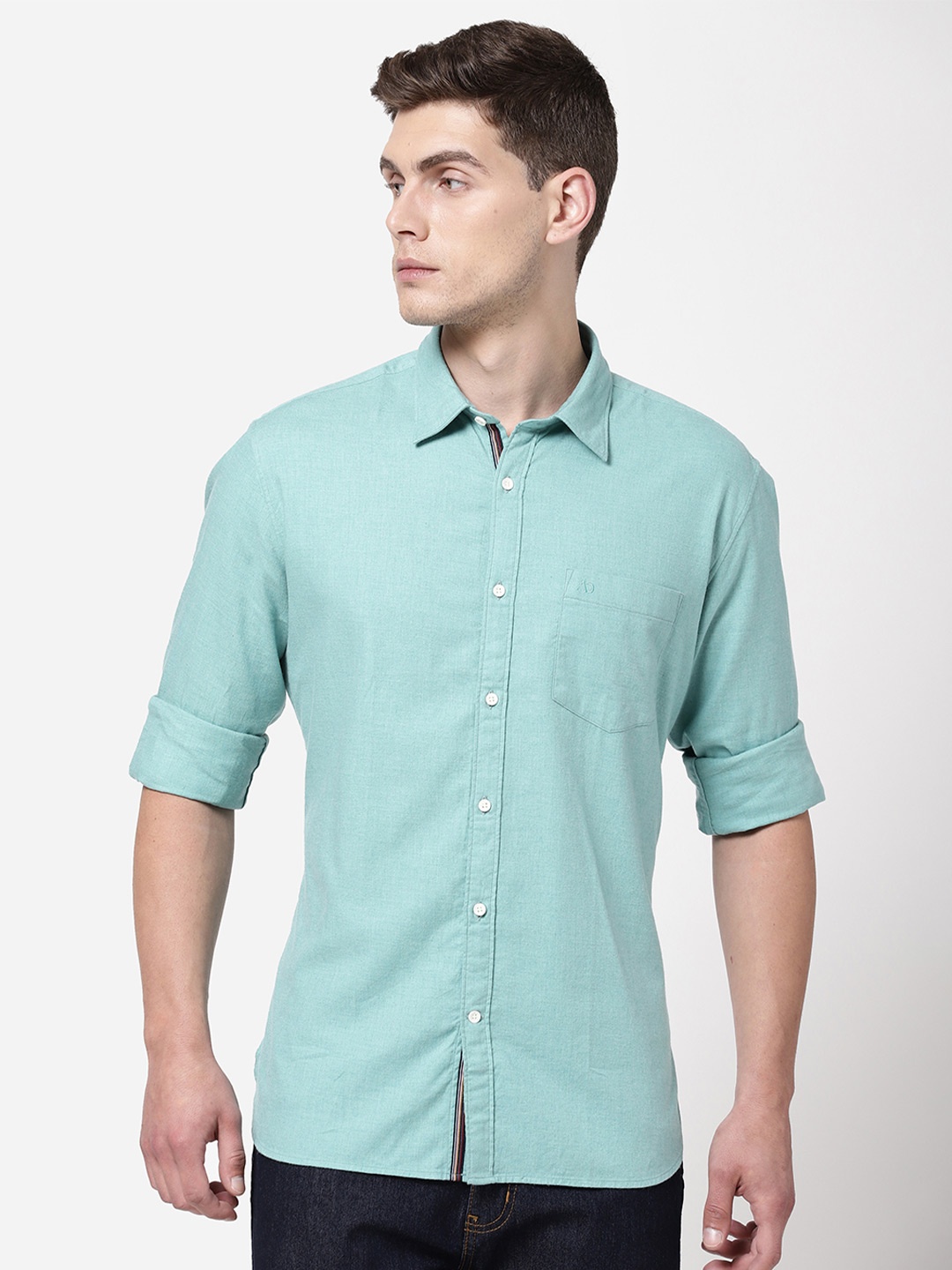 

AD By Arvind Men Teal Casual Shirt