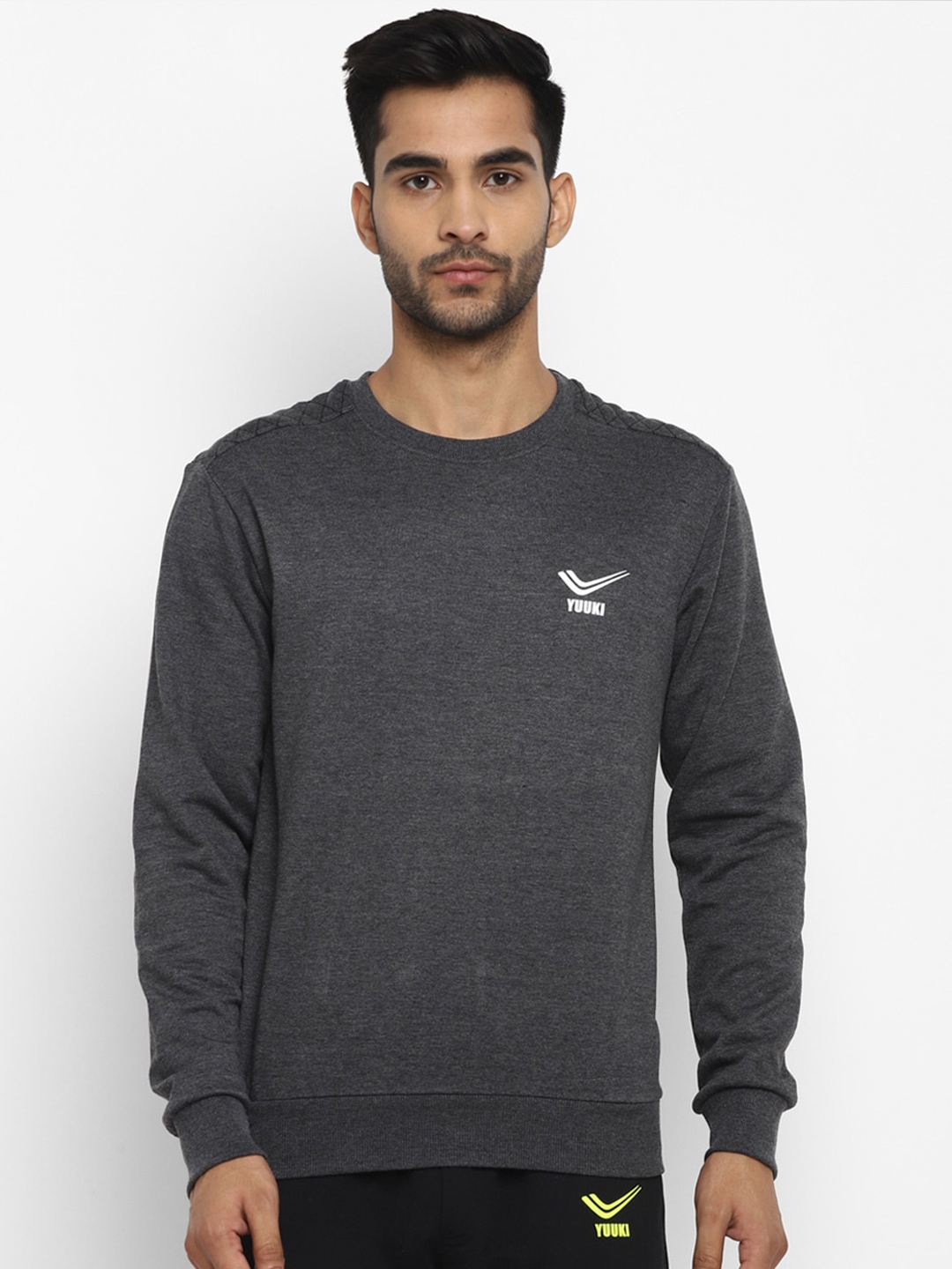 

Yuuki Men Grey Melange Sweatshirt