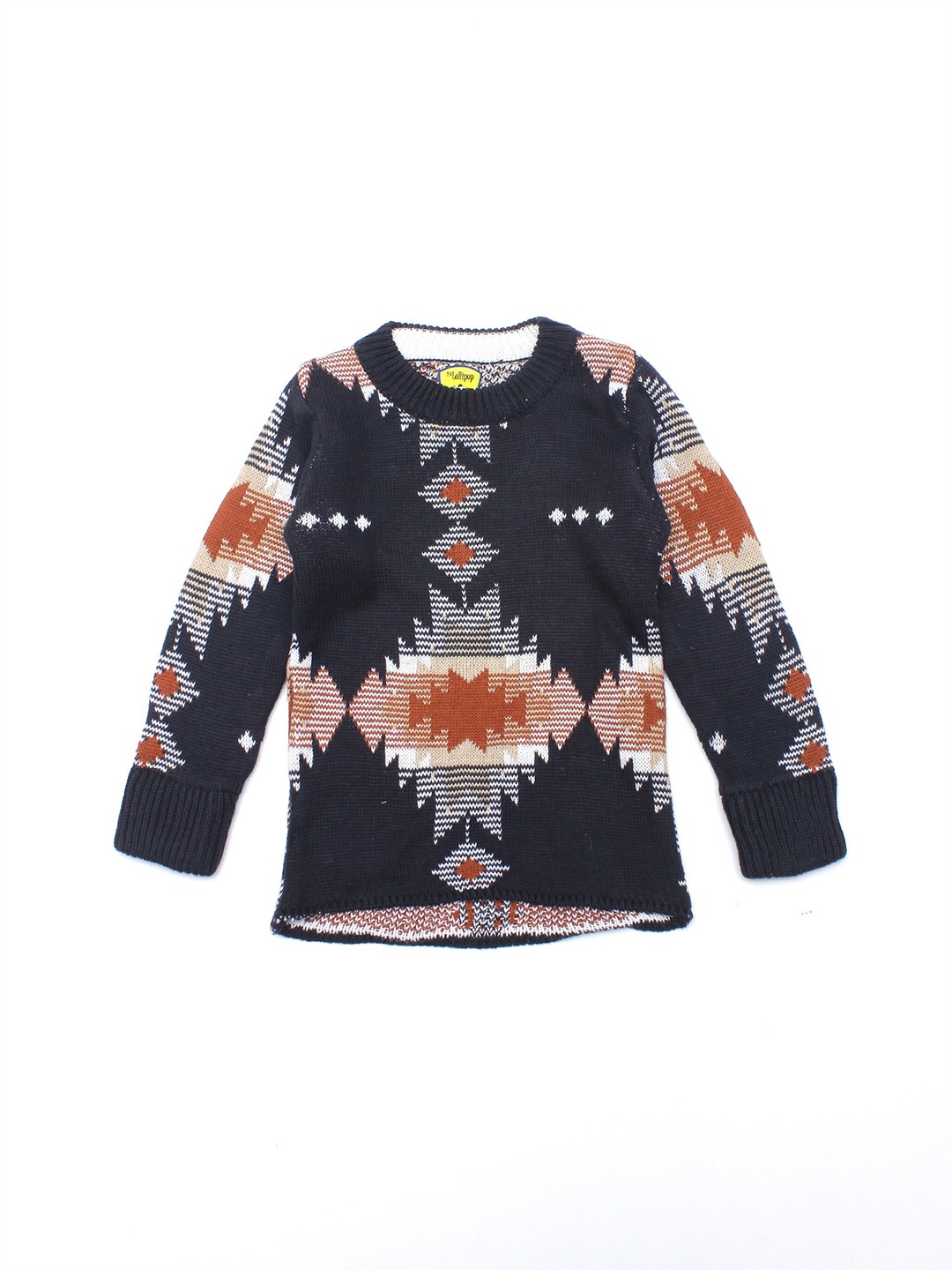 

Lil Lollipop Unisex Kids Navy Blue & Brown Printed Pure Cotton Pullover