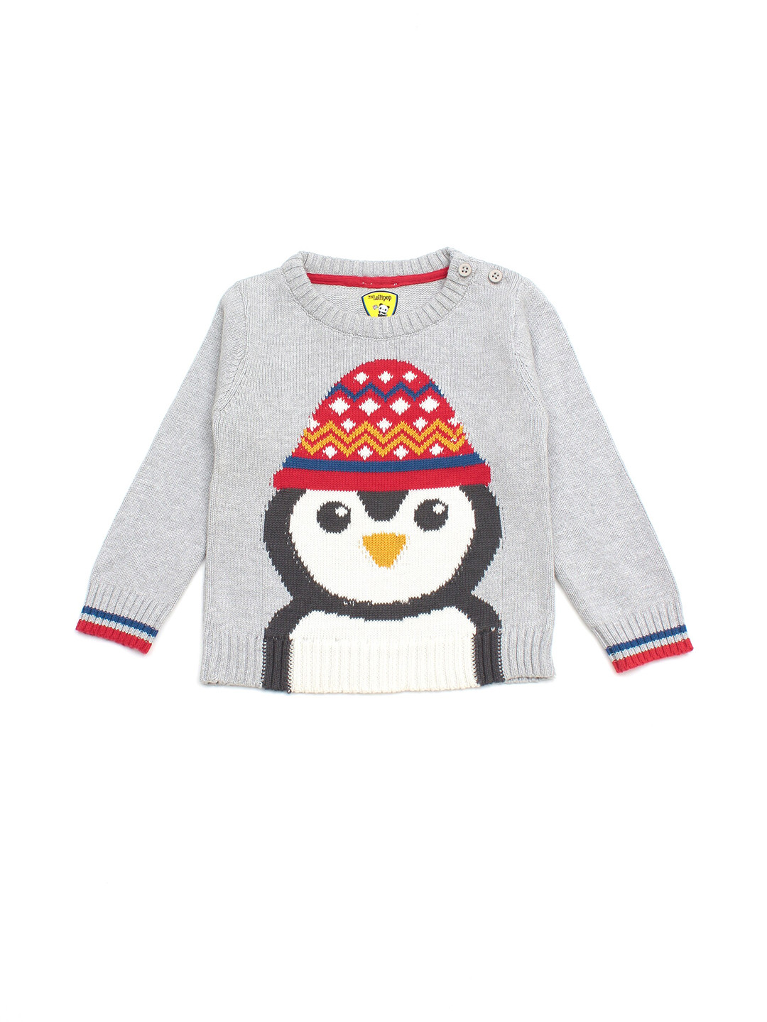 

Lil Lollipop Kids Grey & Red Pure Cotton Pullover